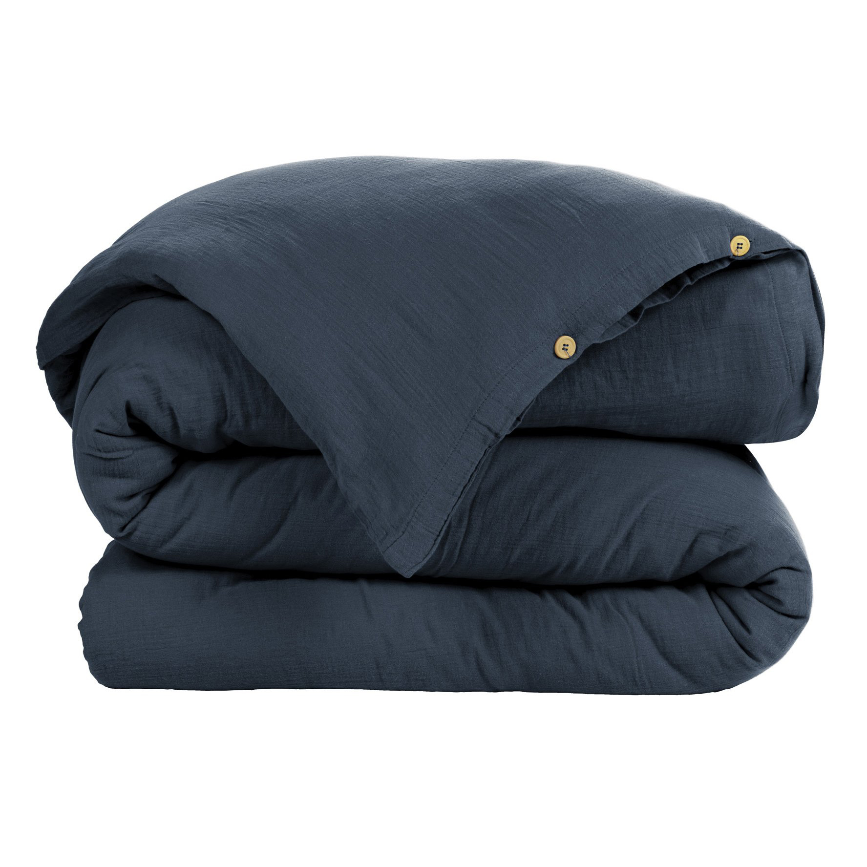 Housse de couette gaze de coton (280 cm) Gaïa Bleu nuit 2