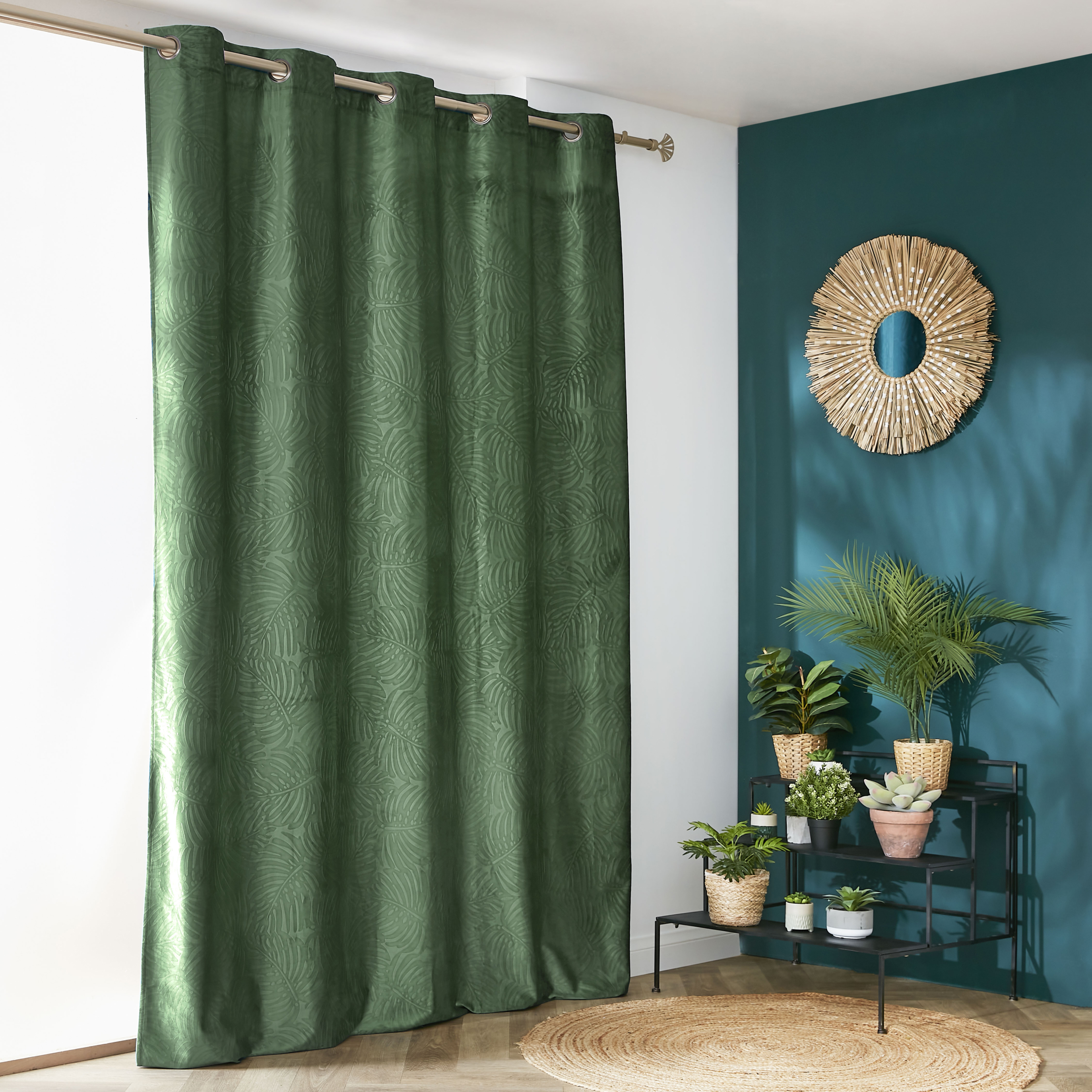 Rideau occultant velours (180 x 260 cm) Fern Vert romarin