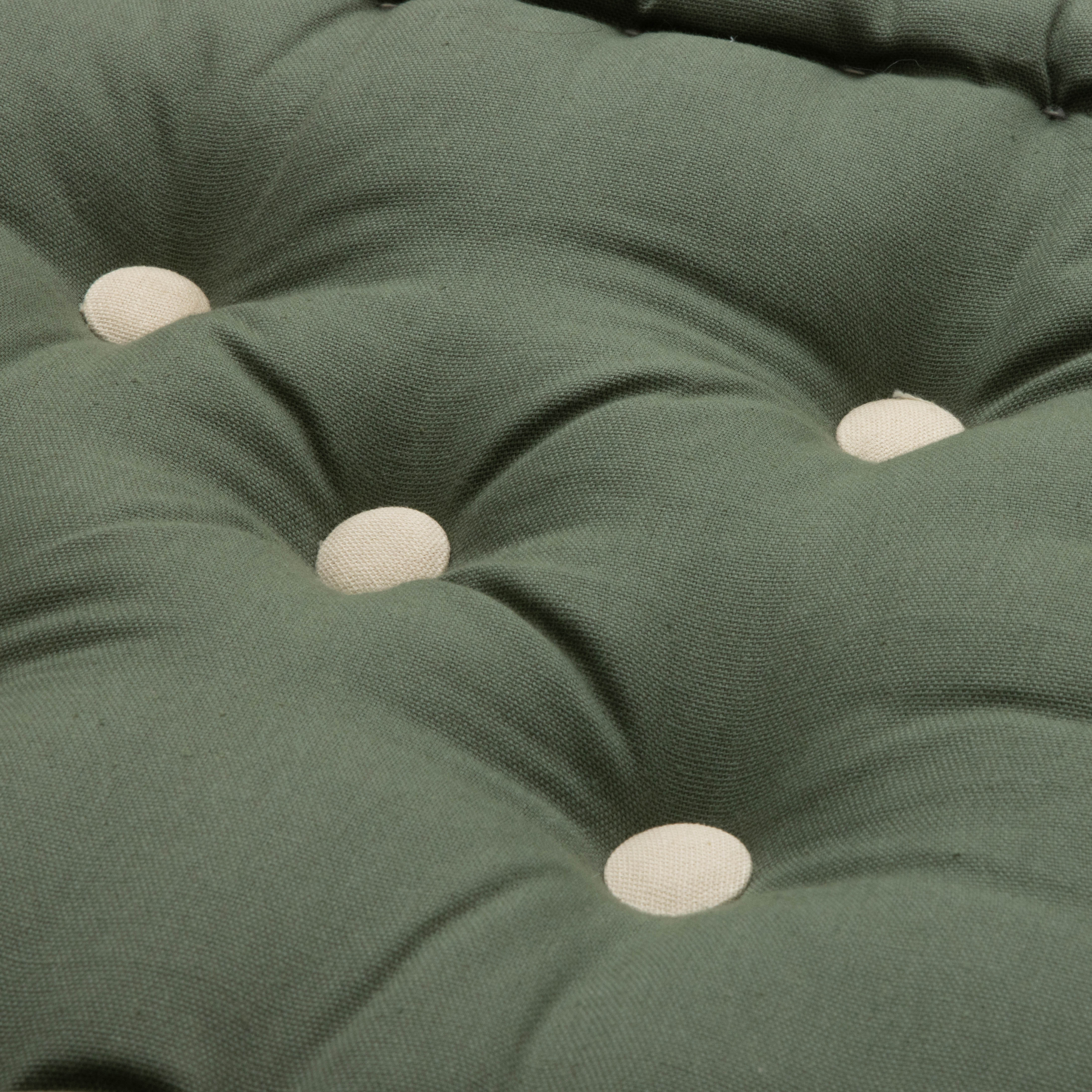 Coussin de sol carré coton (40 x 40 cm) Pixel Bicolore Vert kaki / beige