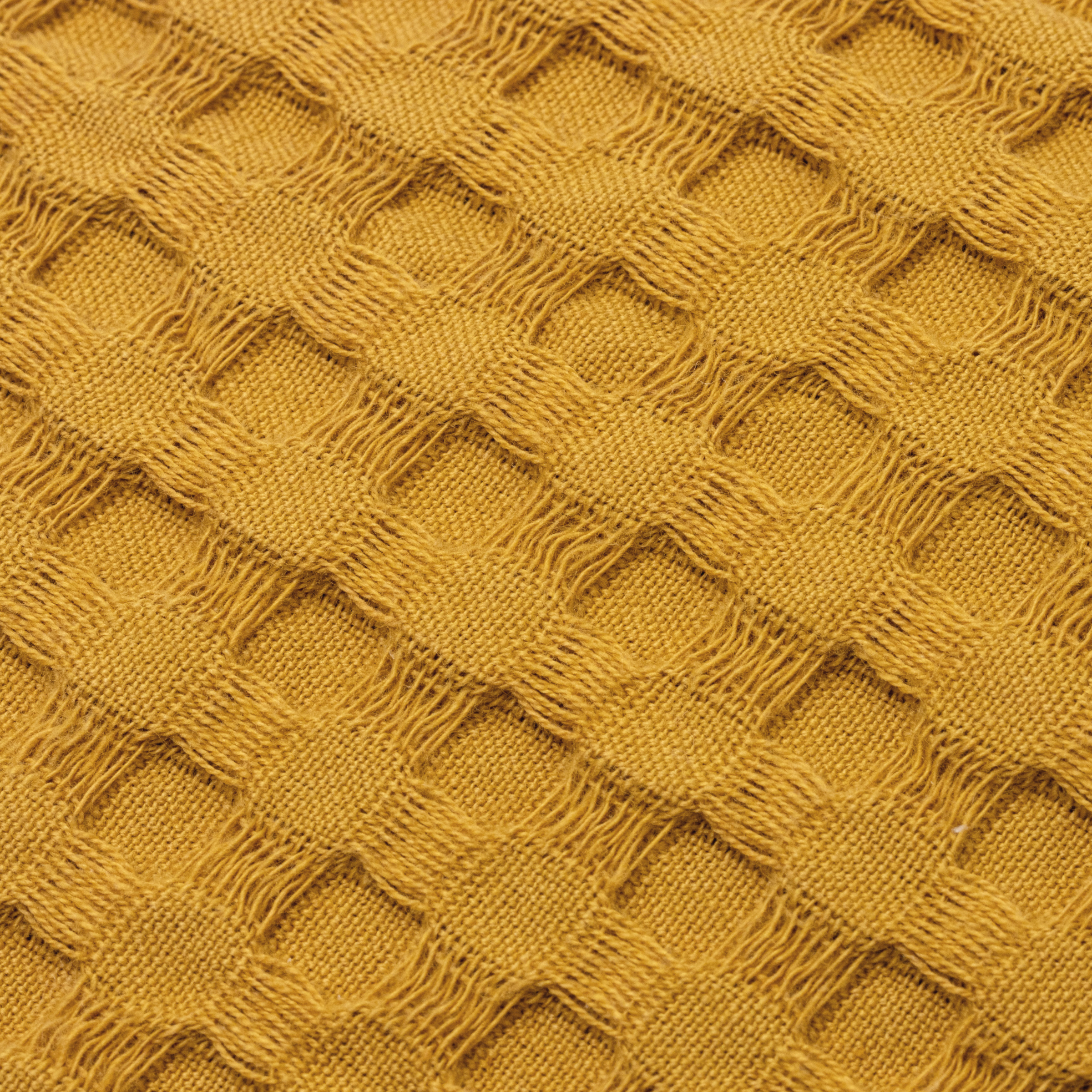 Couvre-lit coton nid d'abeille (220 x 250 cm) Maya Jaune safran