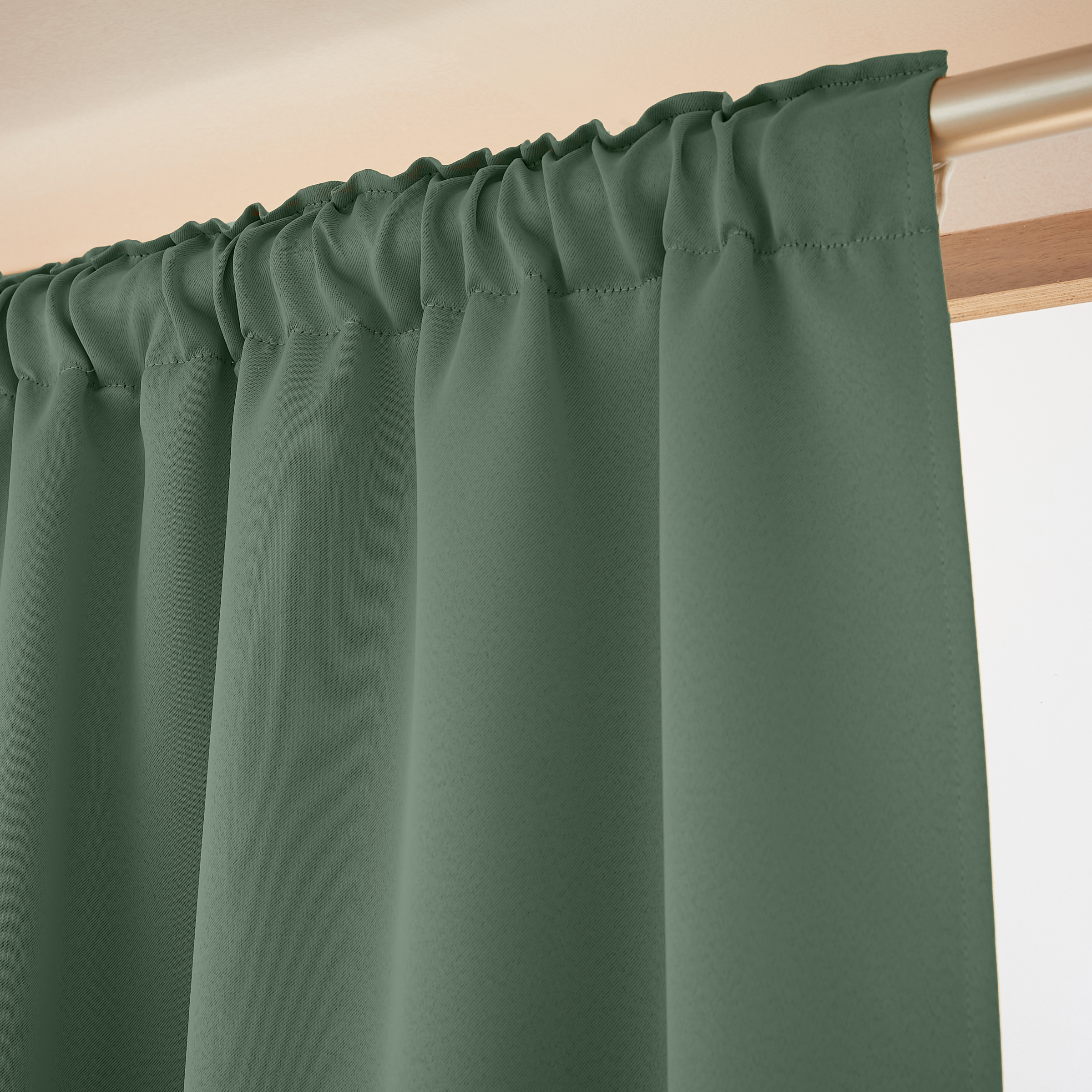 Rideau obscurcissant thermique galon fronceur (140 x 240 cm) Calore Vert romarin