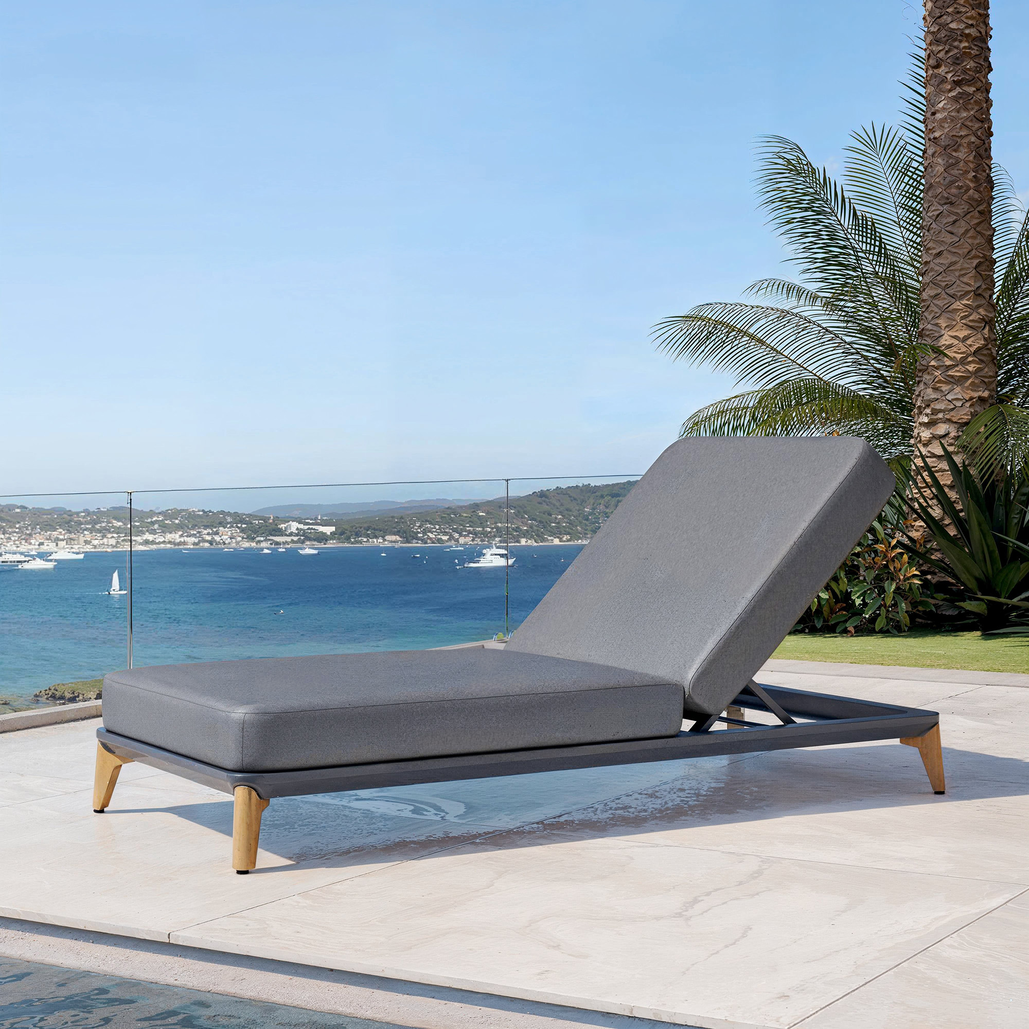Transat aluminium Monte Carlo - Gris anthracite