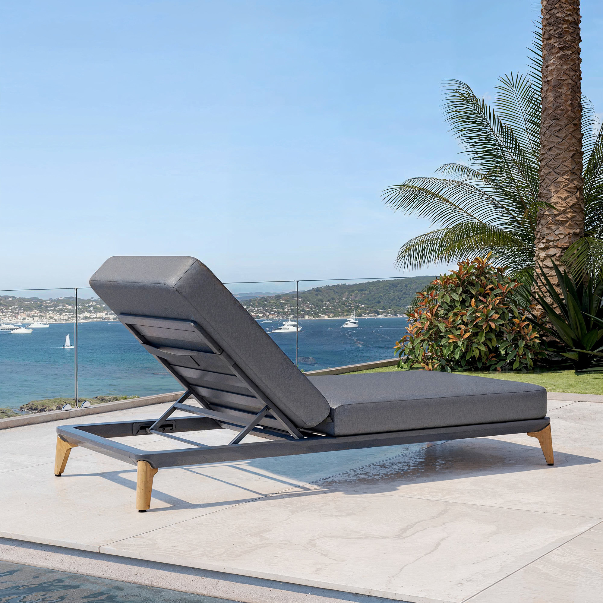 Transat aluminium Monte Carlo - Gris anthracite
