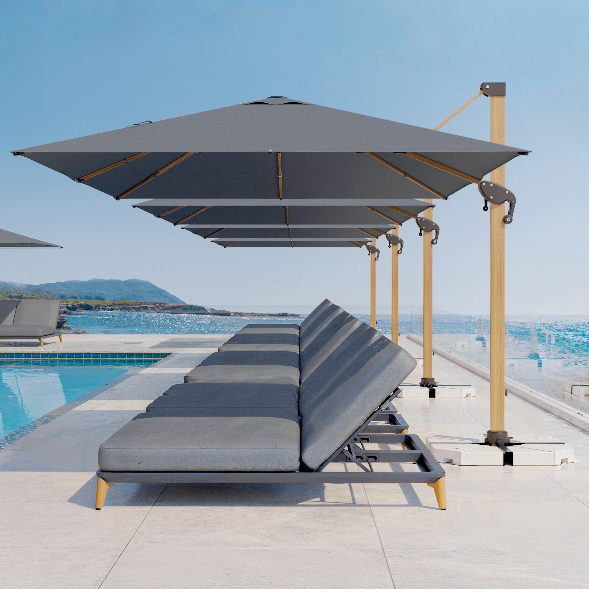 Transat aluminium Monte Carlo - Gris anthracite
