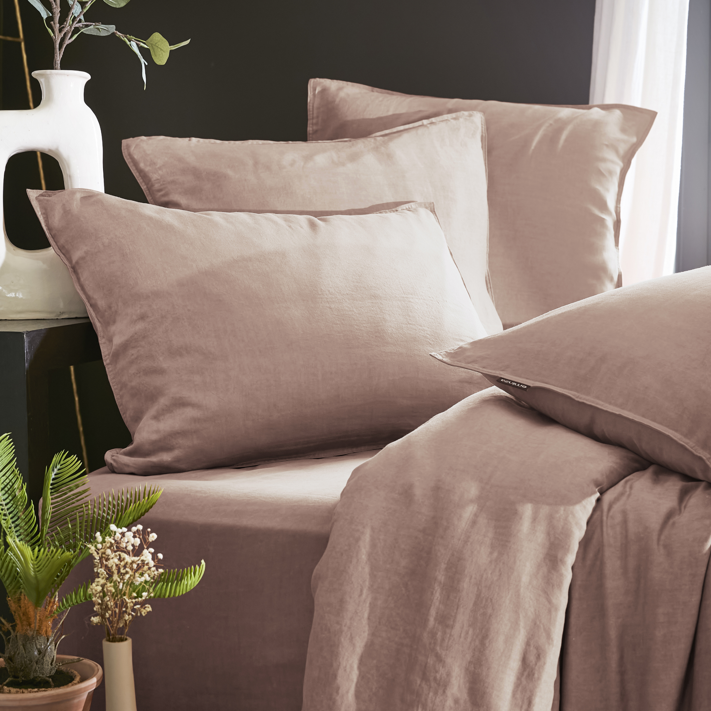 Housse de couette lyocell Tencel™ lavé (200 x 200 cm) Olivia Rose blush