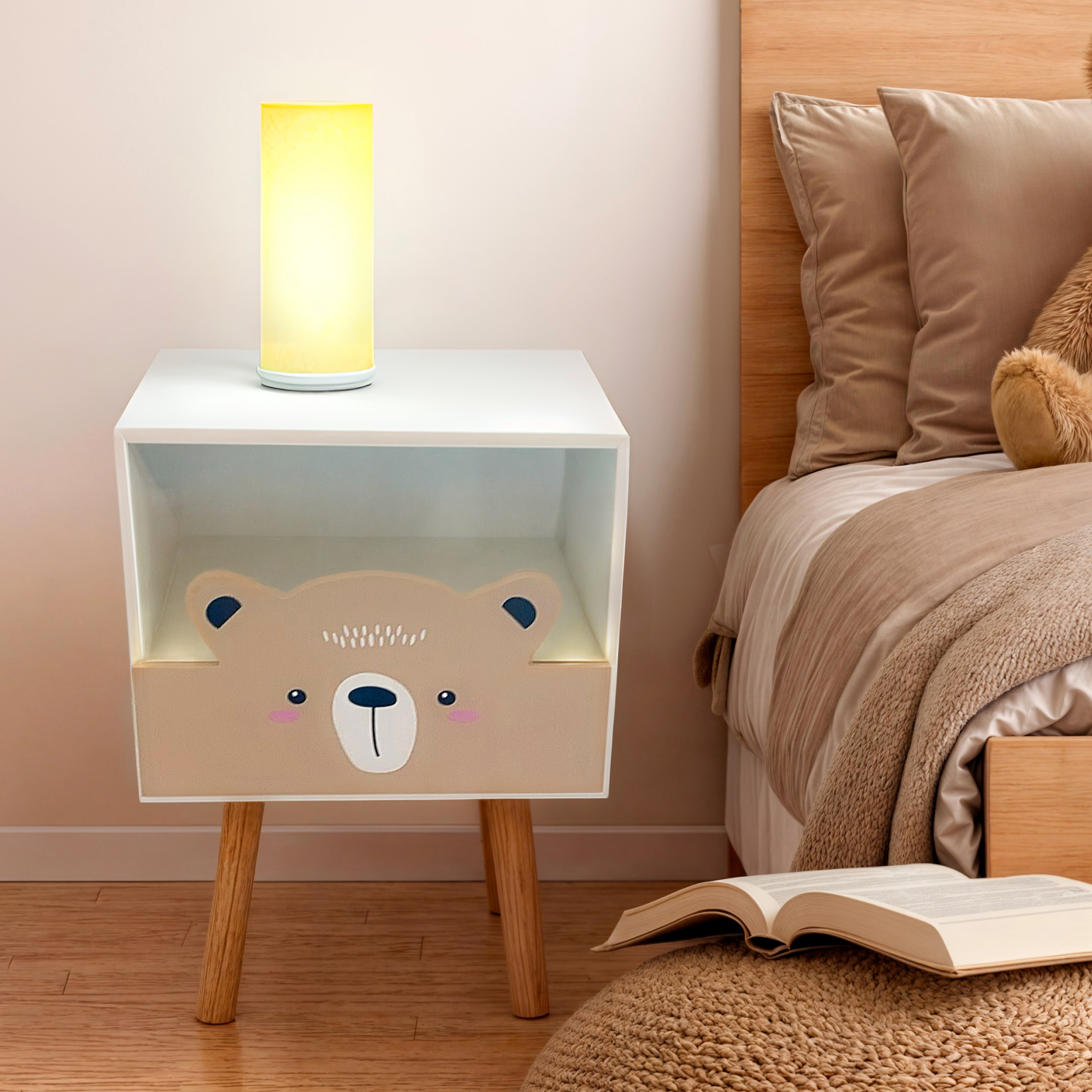 Meuble enfant 1 tiroir + 1 niche ourson H45 cm Eminza Kids