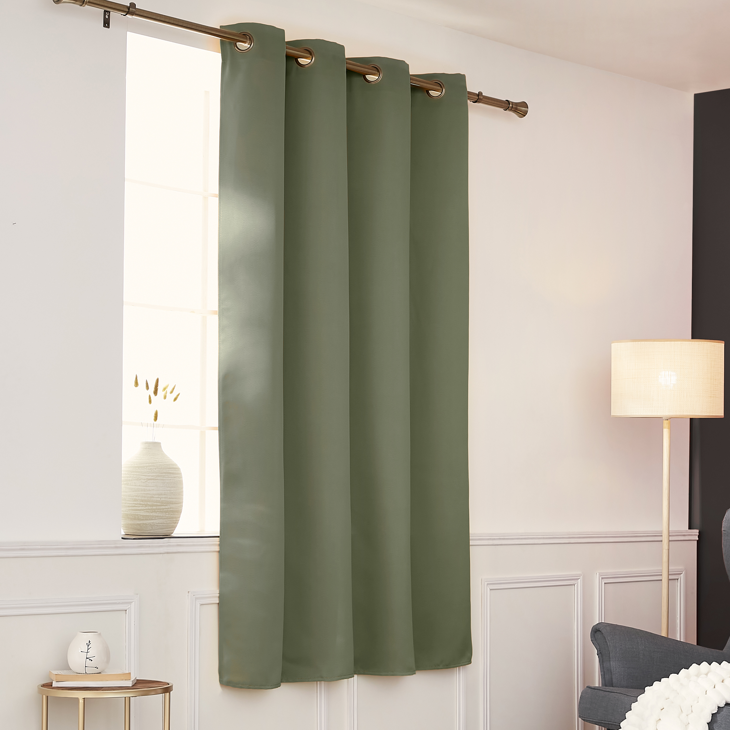Rideau obscurcissant thermique (140 x 180 cm) Calore Vert kaki