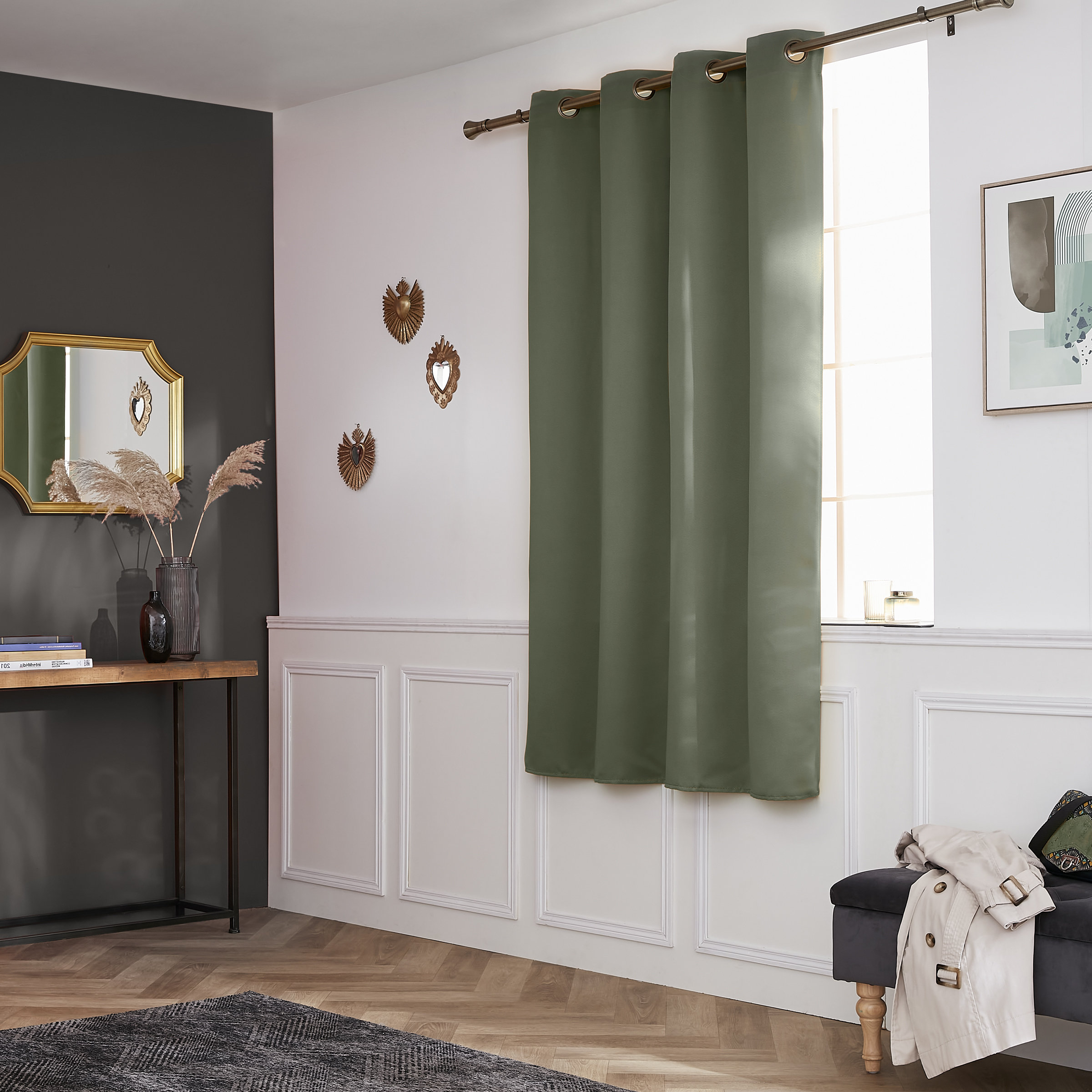 Rideau obscurcissant (140 x 180 cm) Dark Vert kaki