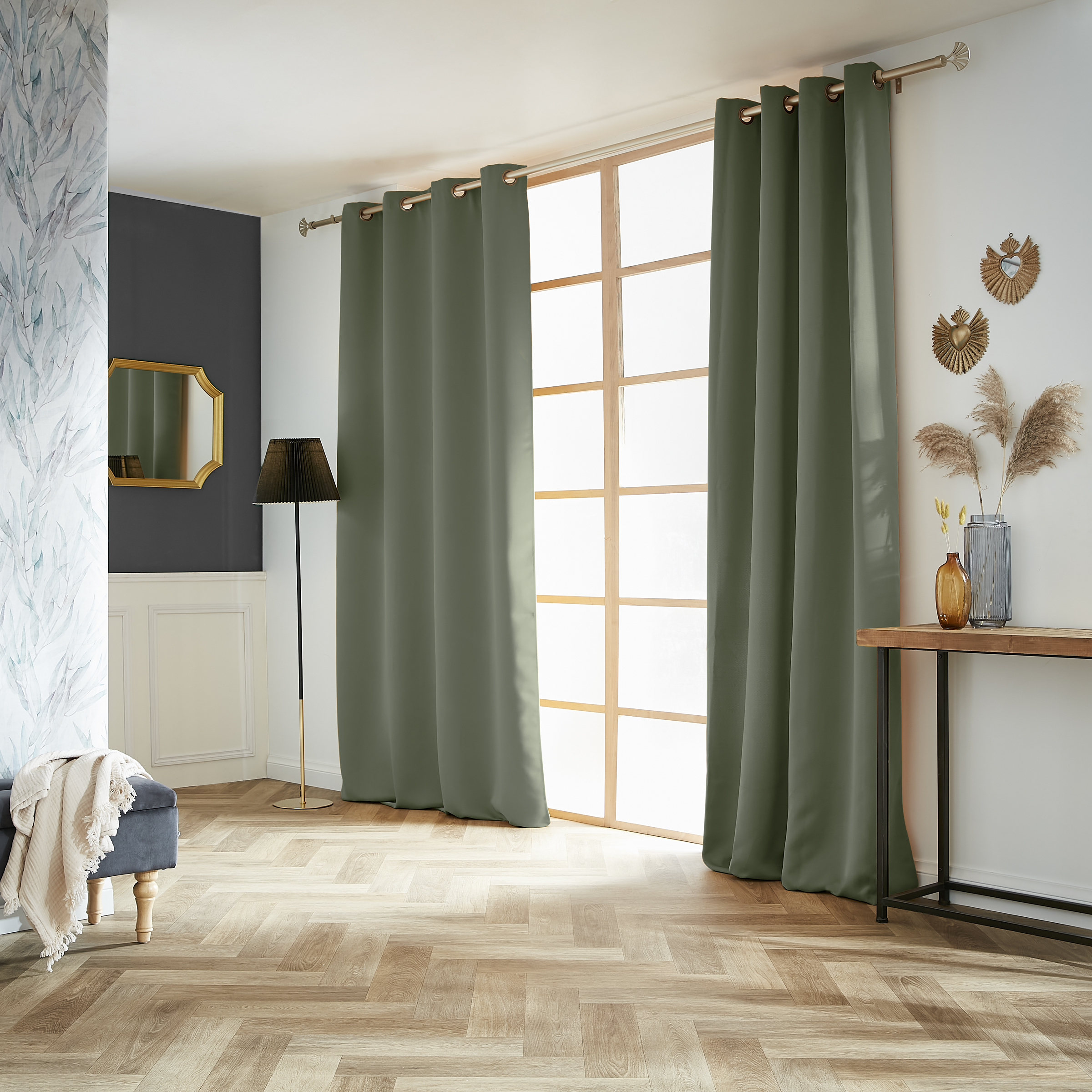 Rideau obscurcissant (140 x 260 cm) Dark Vert kaki