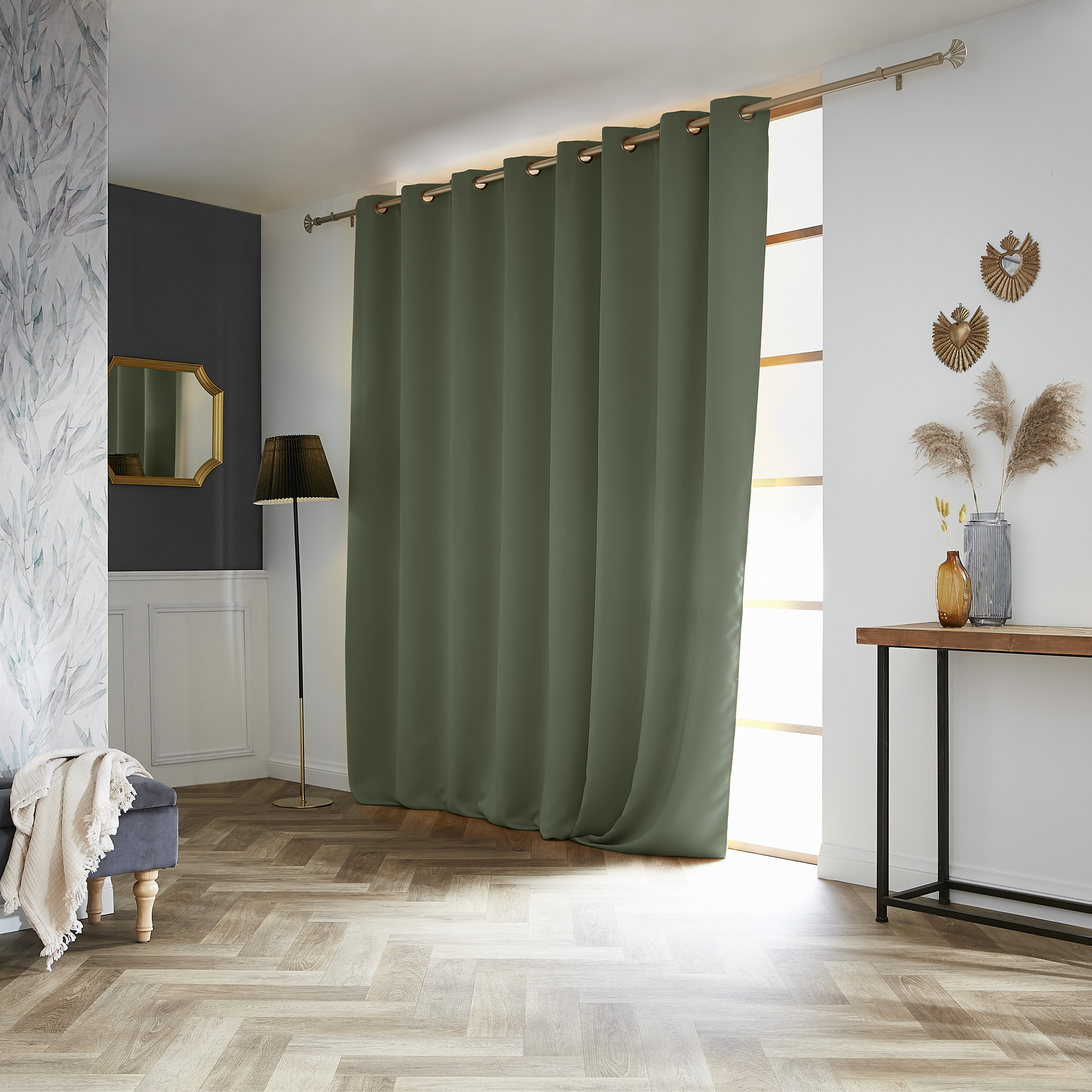 Rideau obscurcissant (280 x 260 cm) Dark Vert kaki