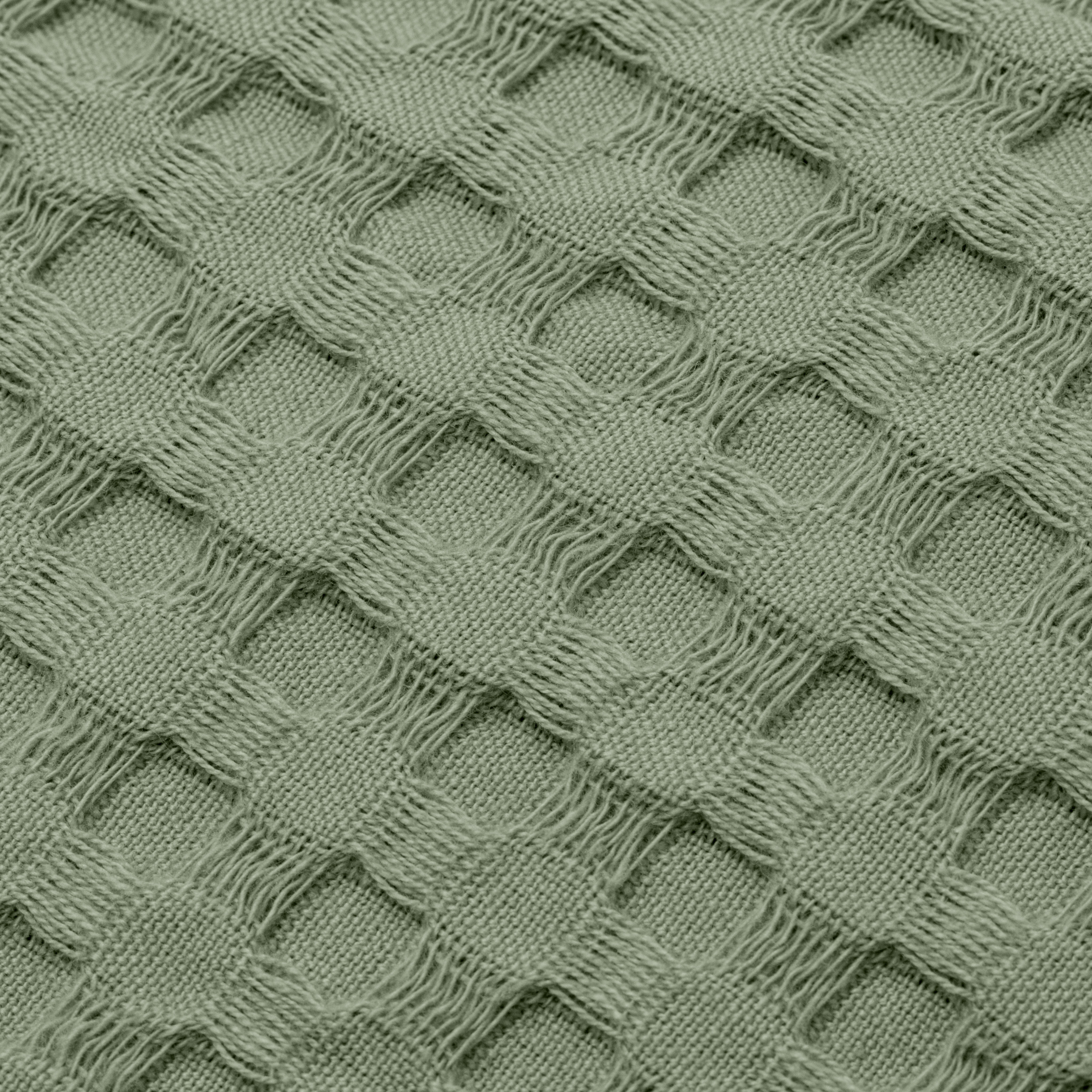 Couvre-lit coton nid d'abeille (220 x 250 cm) Maya Vert romarin