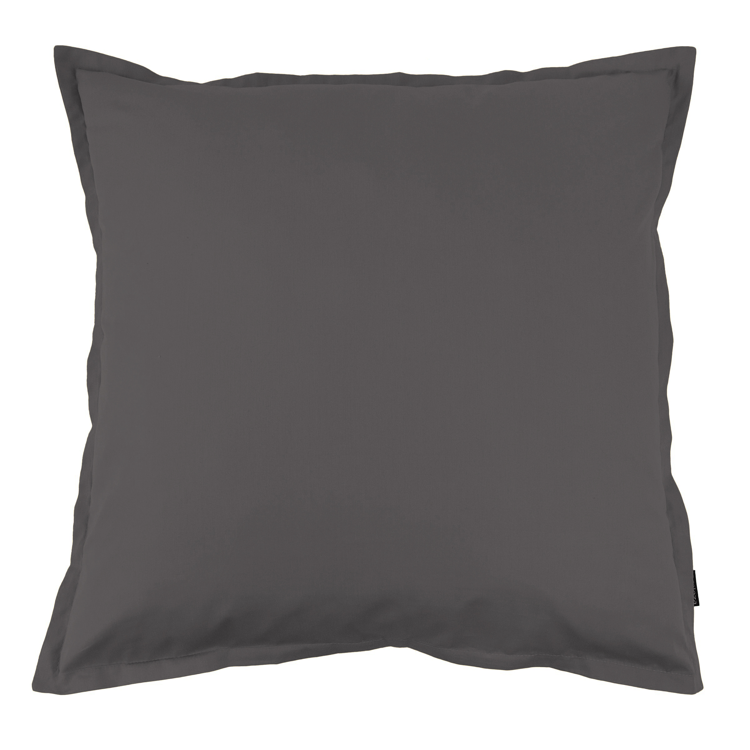 Taie d'oreiller carrée percale de coton (80 x 80 cm) Cali Gris anthracite