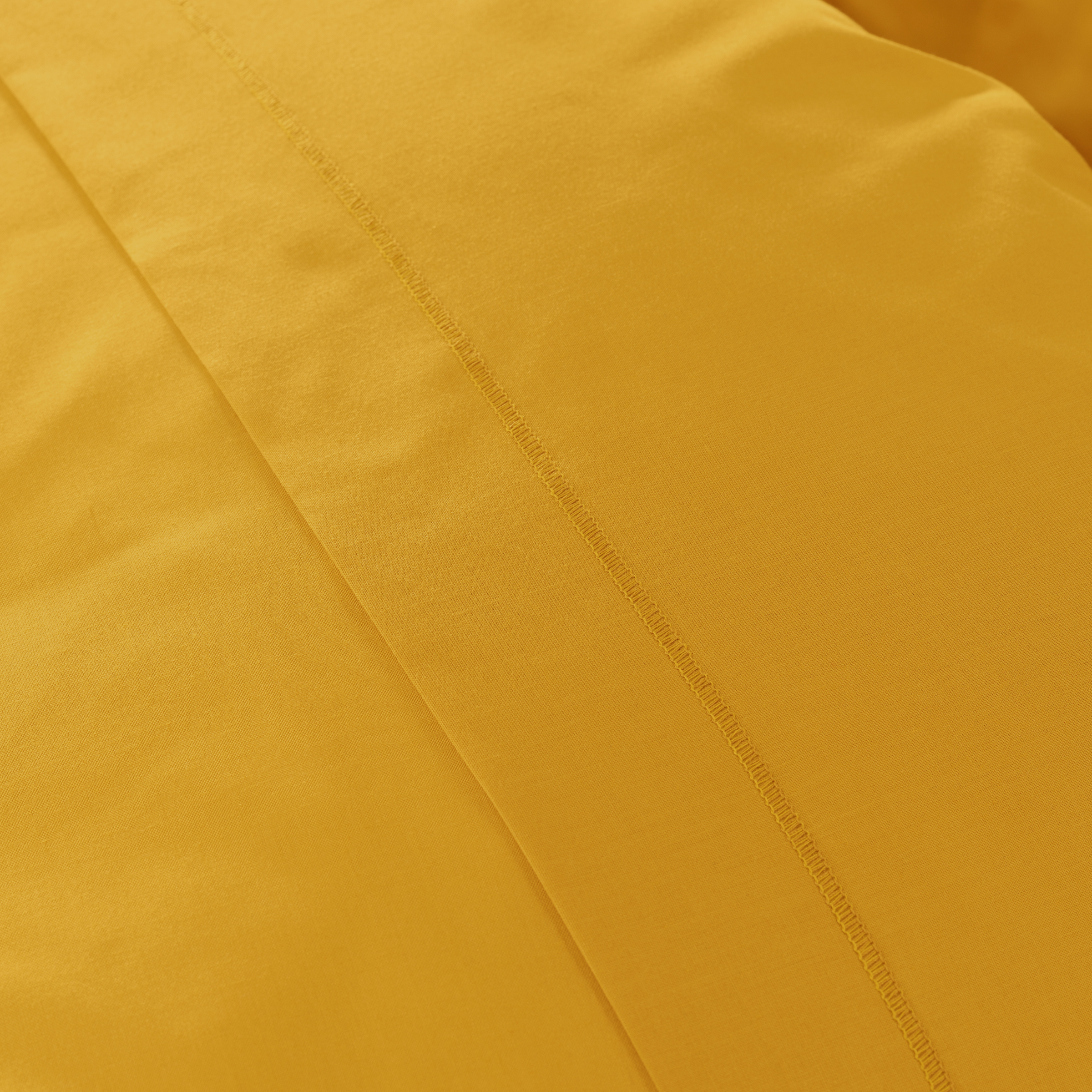 Drap housse percale de coton (90 x 200 cm) Cali Jaune moutarde