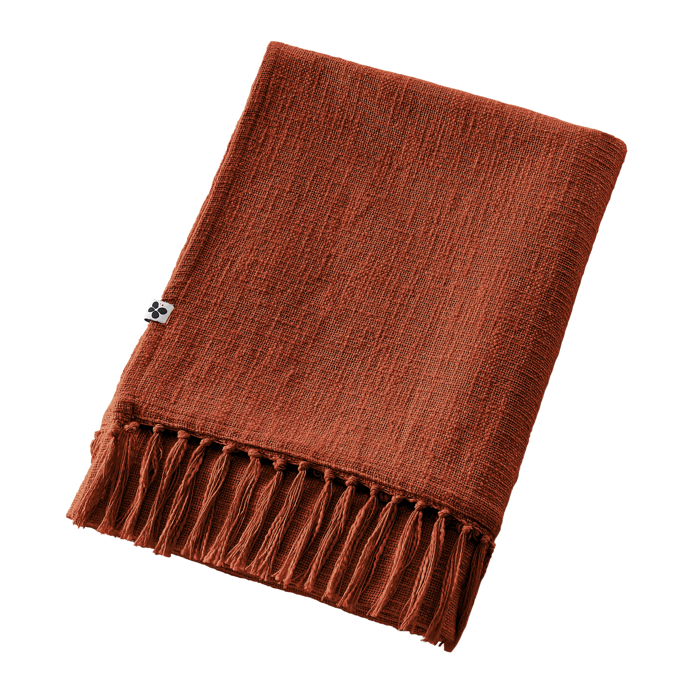 Plaid 130 x 160 cm Slub SIXTINE Terracotta