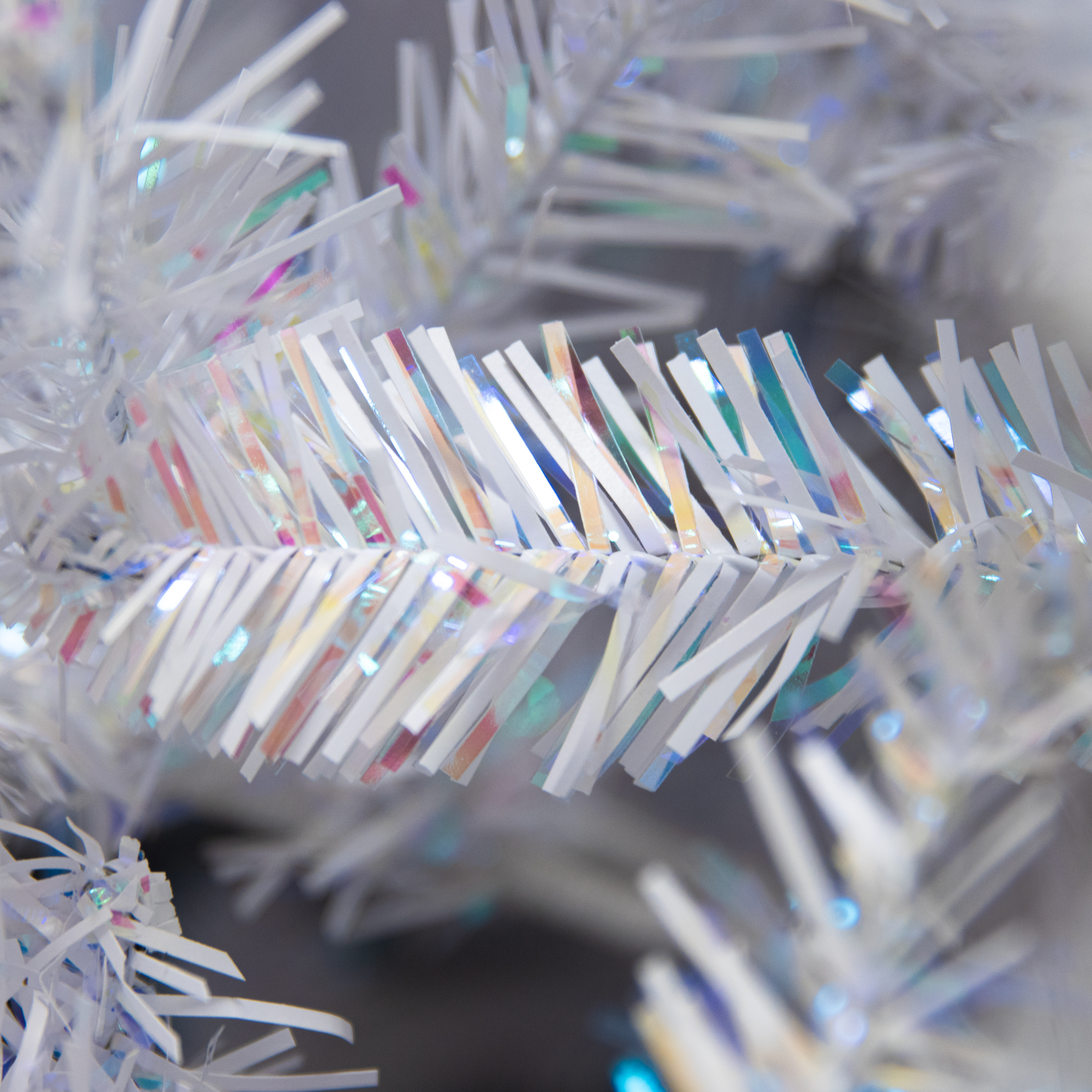 Sapin artificiel de Noël H210 cm Odense Blanc irisé et pailleté