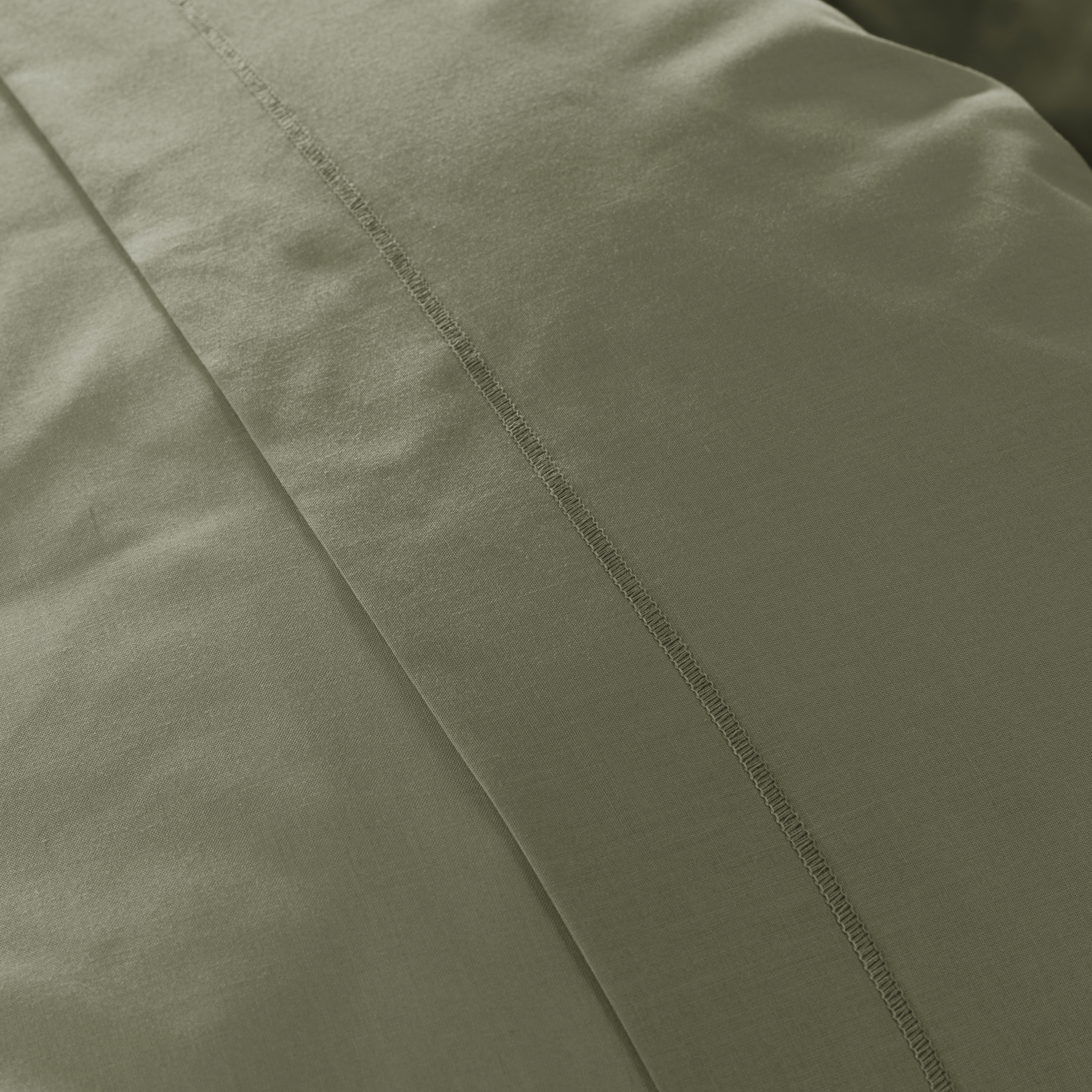 Taie d'oreiller carrée percale de coton (65 x 65 cm) Cali Vert romarin
