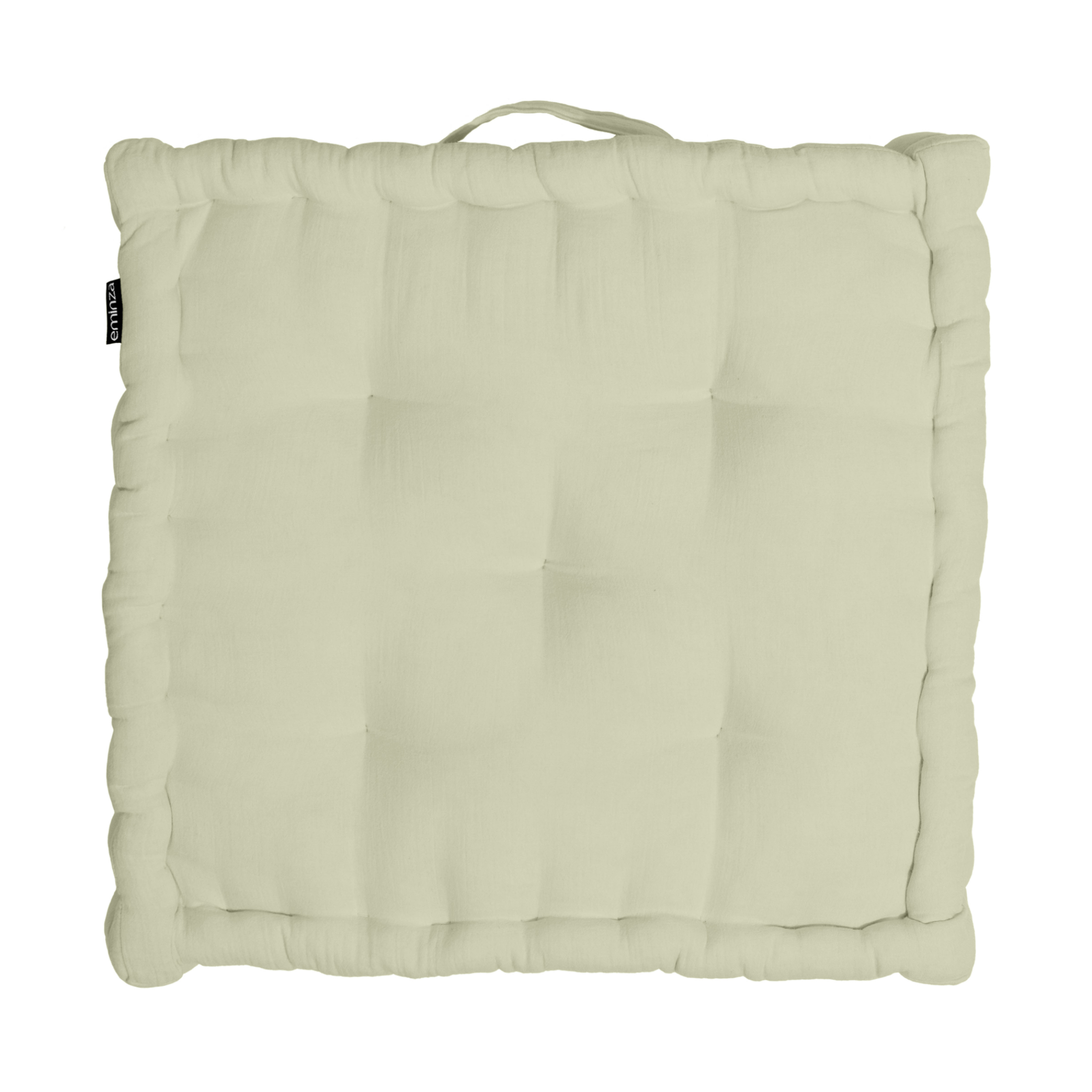 Coussin de sol gaze de coton (50 x 50 cm) Gaïa Vert tilleul