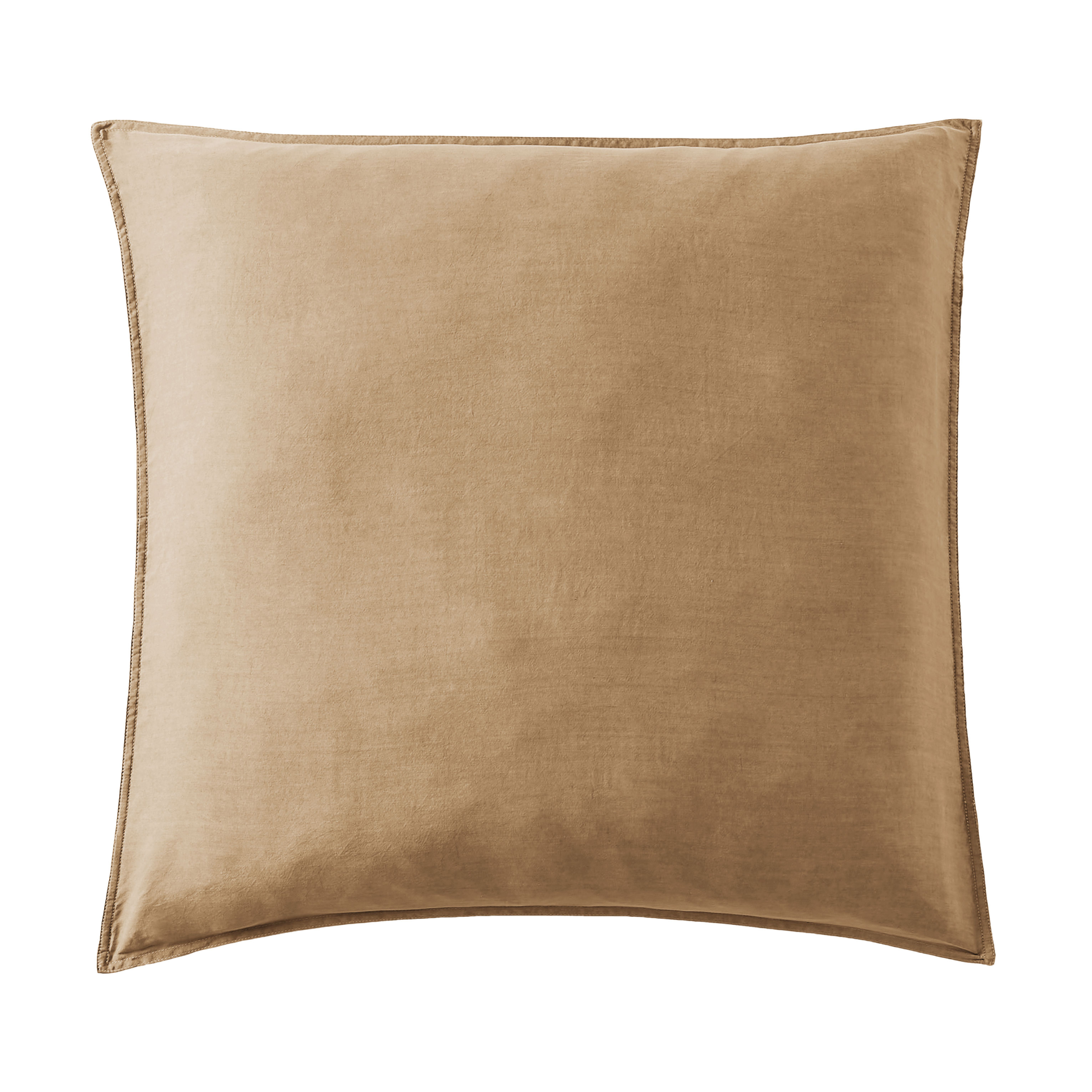 Taie d'oreiller carrée lyocell Tencel™ lavé (80 x 80 cm) Olivia Camel