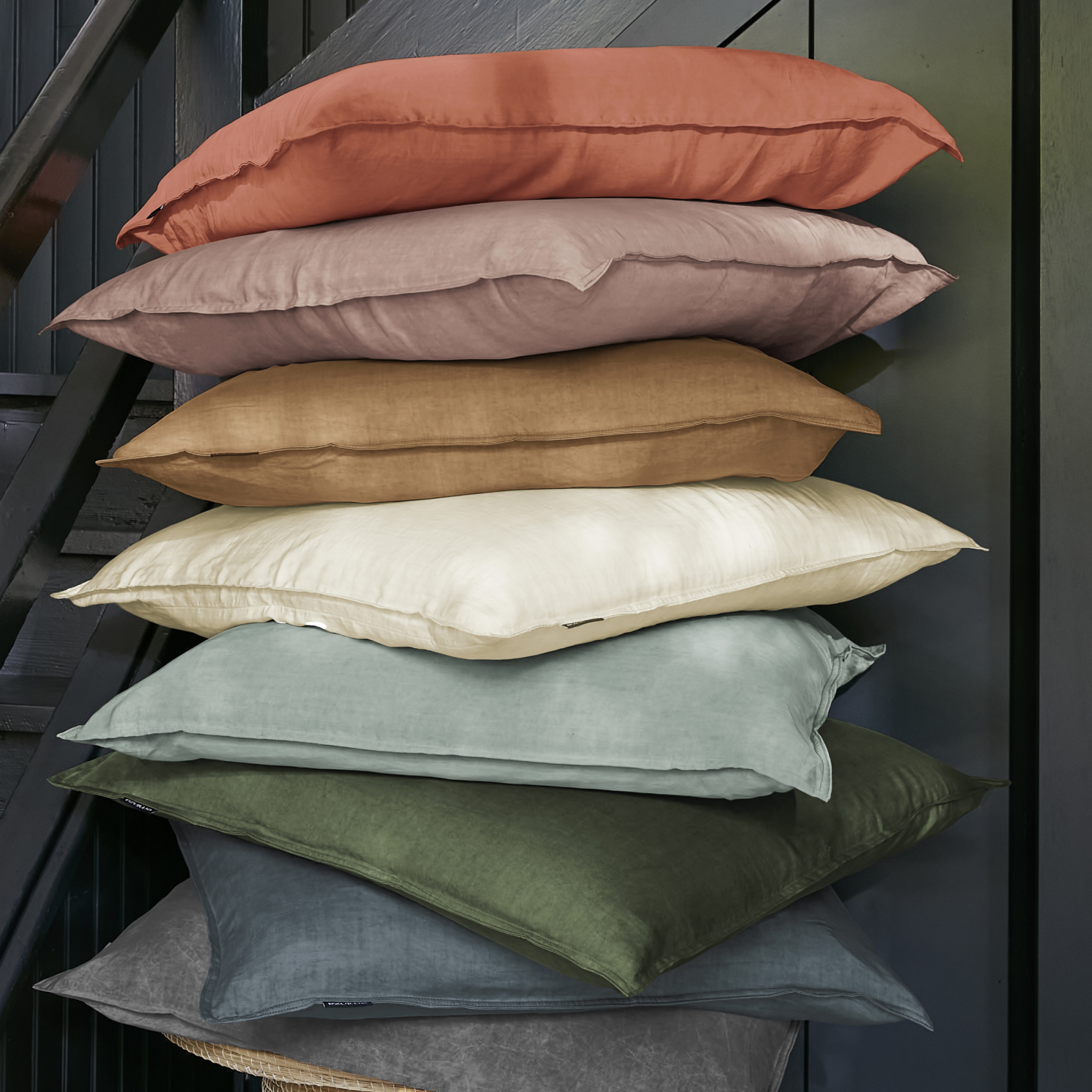 Taie d'oreiller carrée lyocell Tencel™ lavé (80 x 80 cm) Olivia Camel