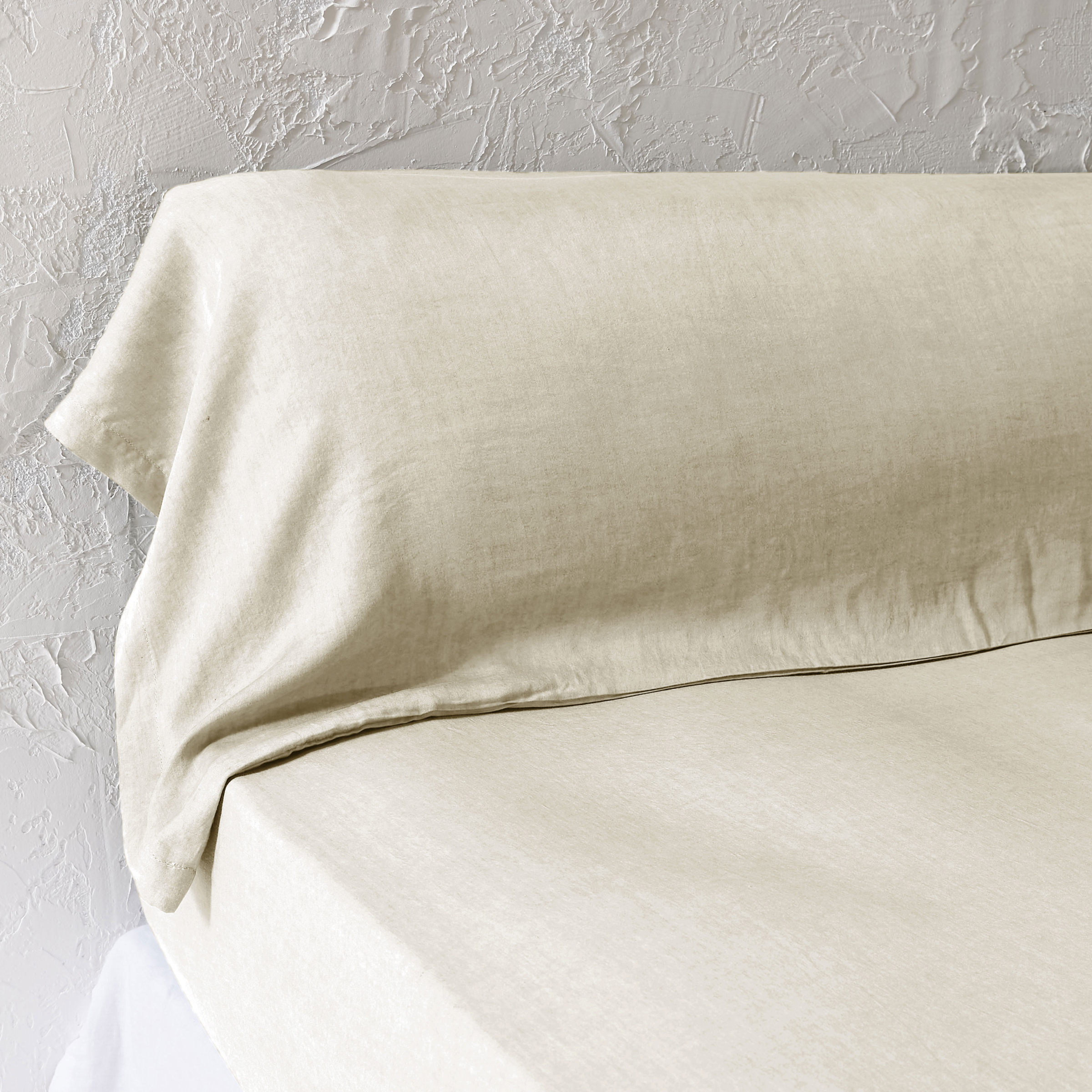Taie de traversin lyocell Tencel™ lavé (27 x 185 cm) Olivia Beige pampa