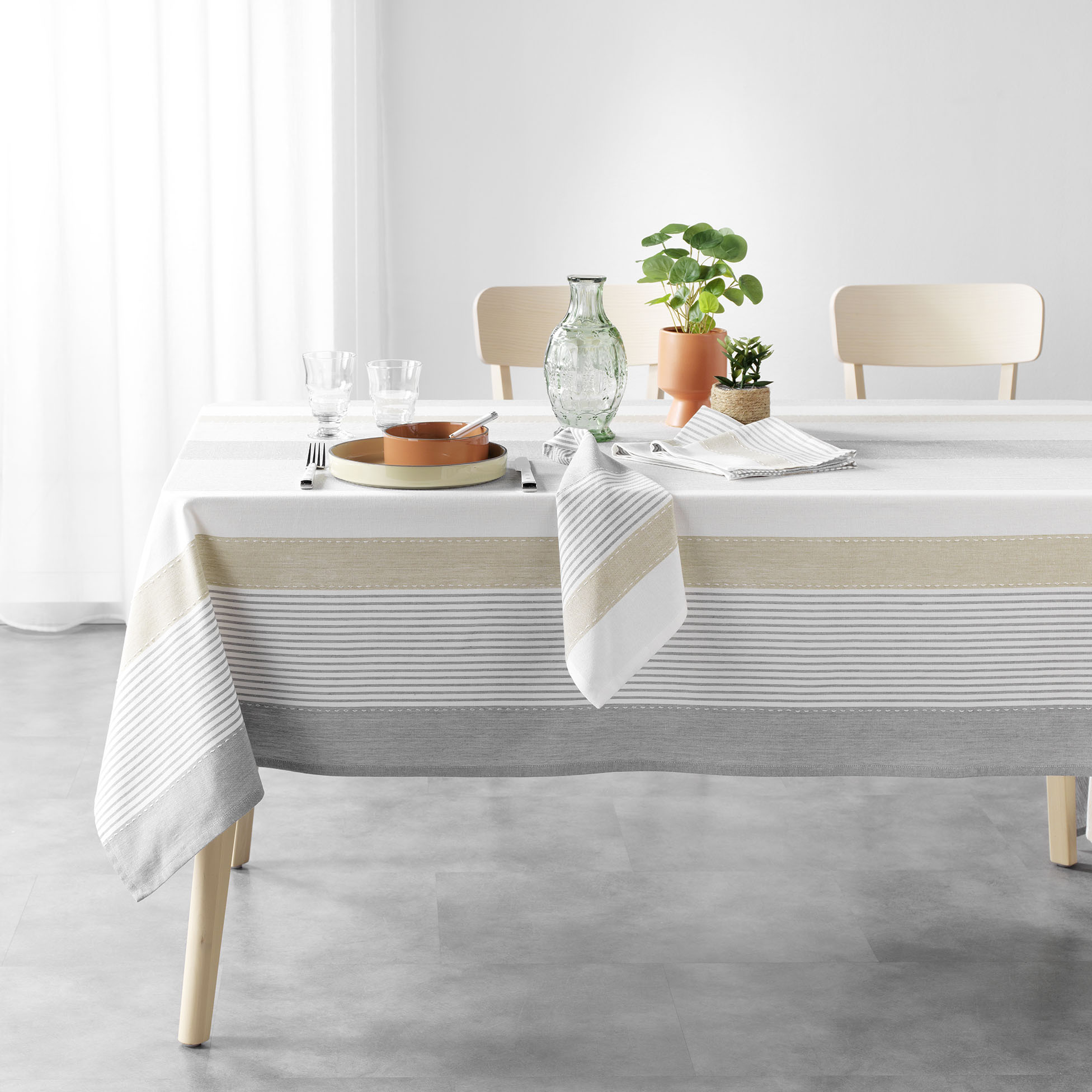 Nappe Rectangle (140 x 240 cm) Iliade, Coton & Polyester TissŽ