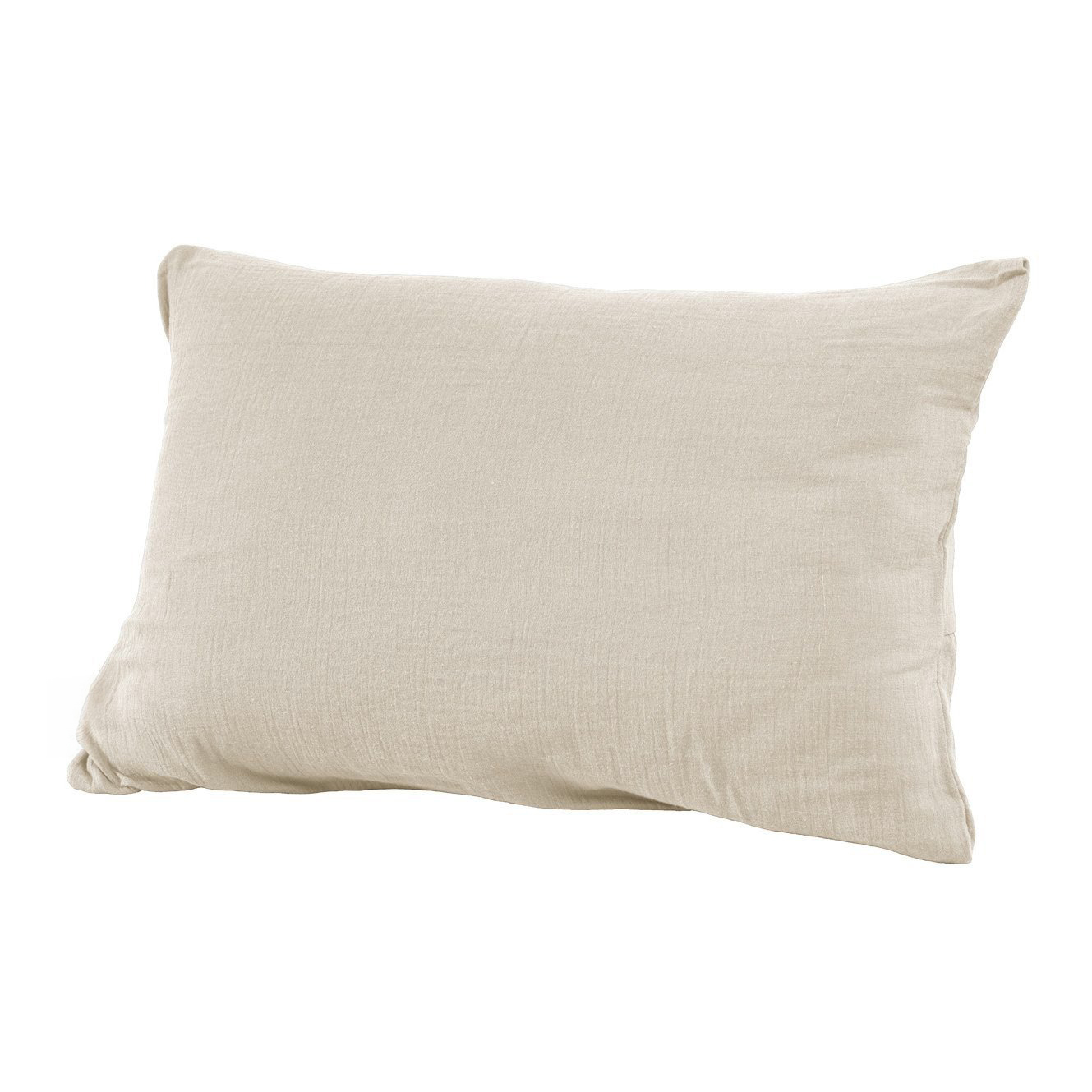 Taie d'oreiller rectangulaire gaze de coton (L70 cm) Gaïa Beige pampa 3