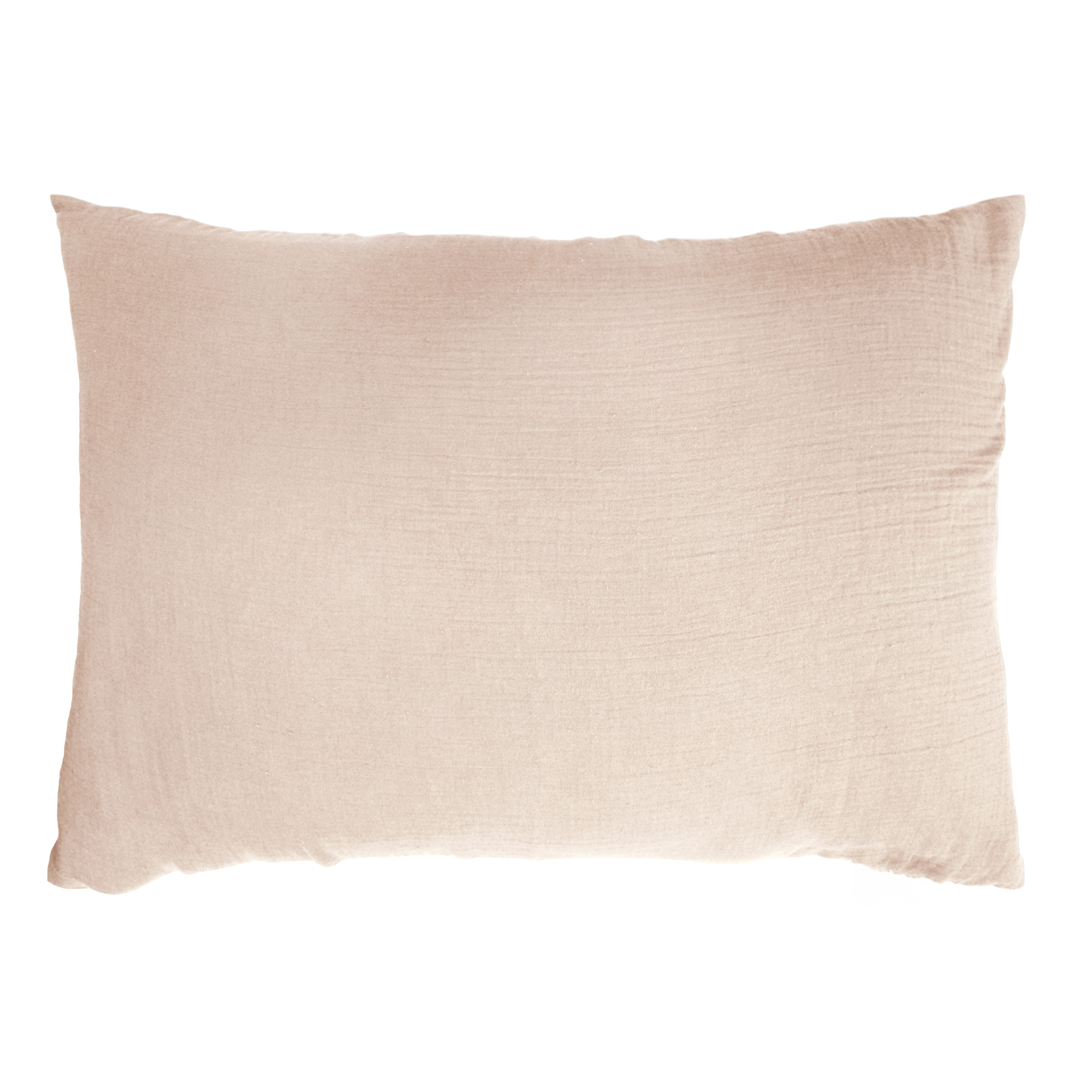 Taie d'oreiller rectangulaire gaze de coton (L80 cm) Gaïa Rose poudré 3