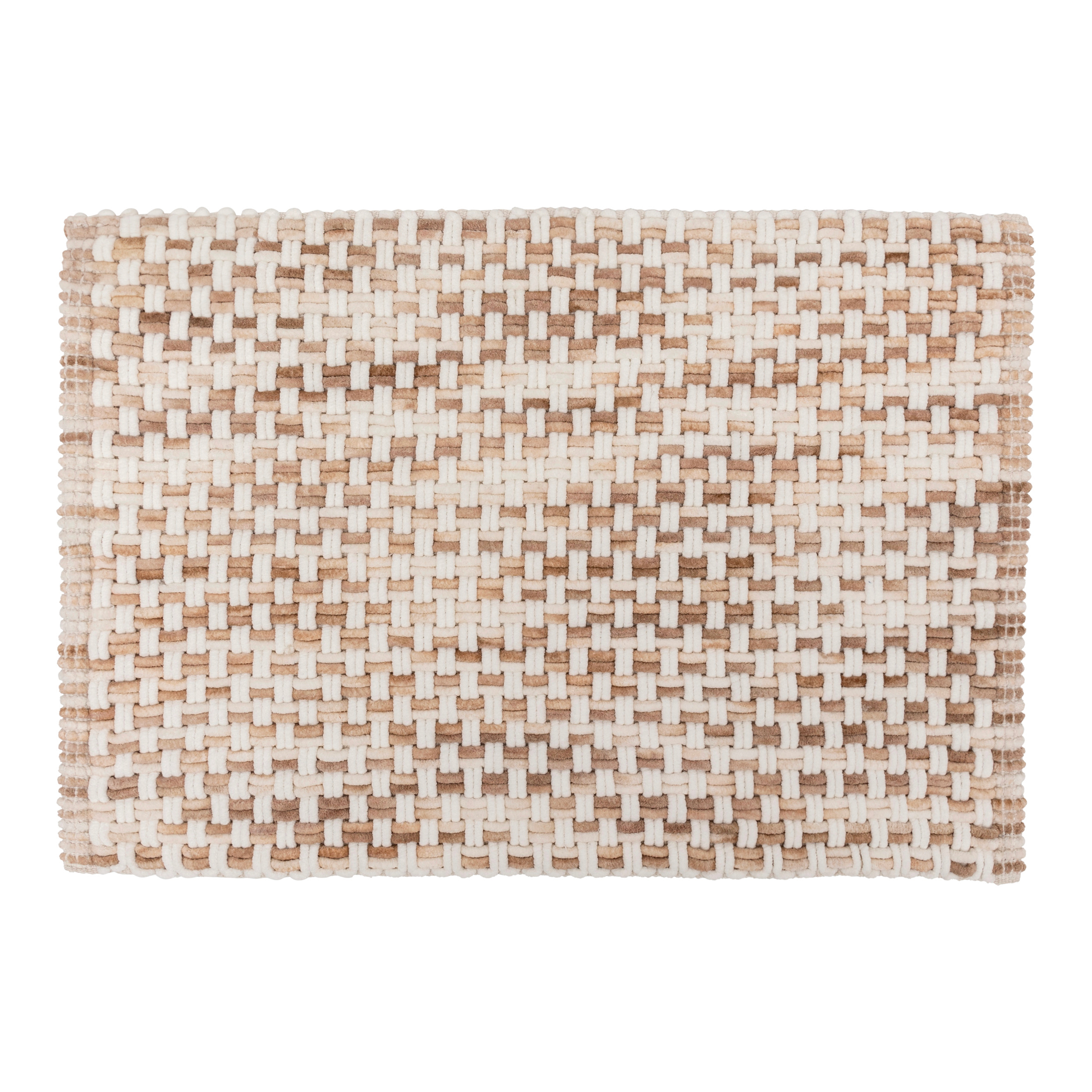 Tapis de bain coton (50 x 75 cm) Tresse Taupe