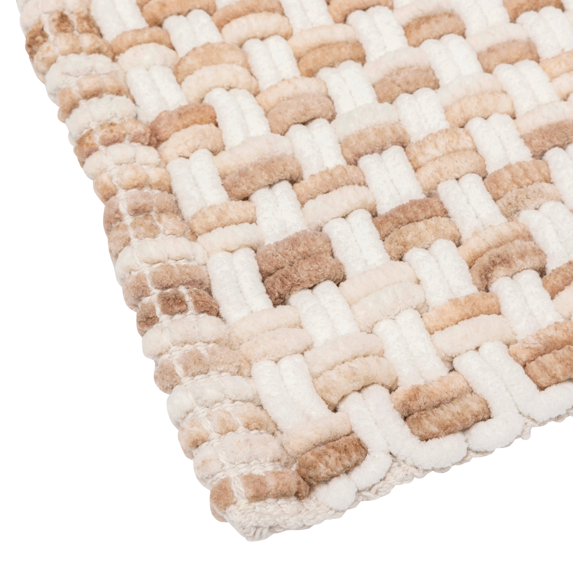 TAPIS COTON TRESSE TAUPE 50X75 L. 75 x P. 50 x H. 2 cm