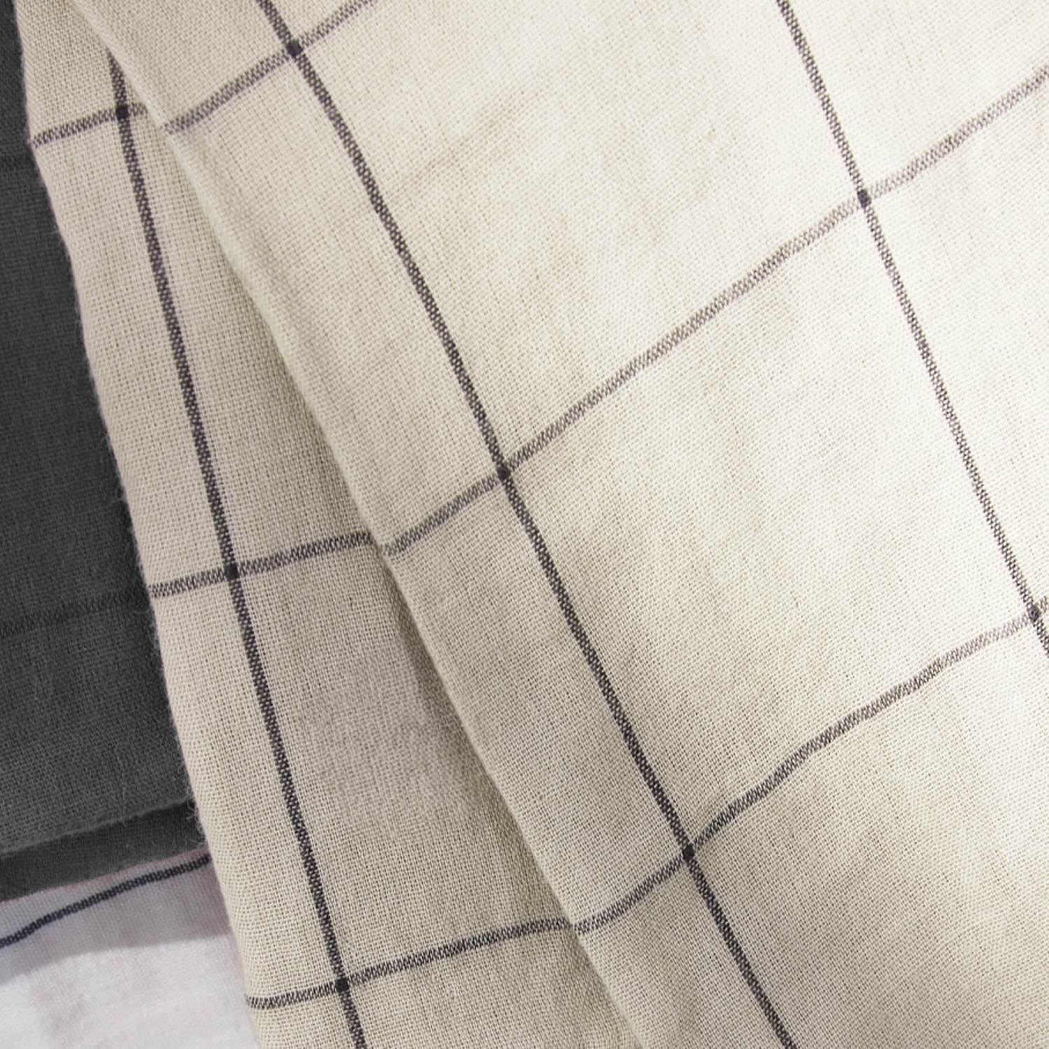 EM - Housse de couette rŽversible 240 x 220 cm Gaze de coton tissŽe teinte GAìA MATCH Pampa
