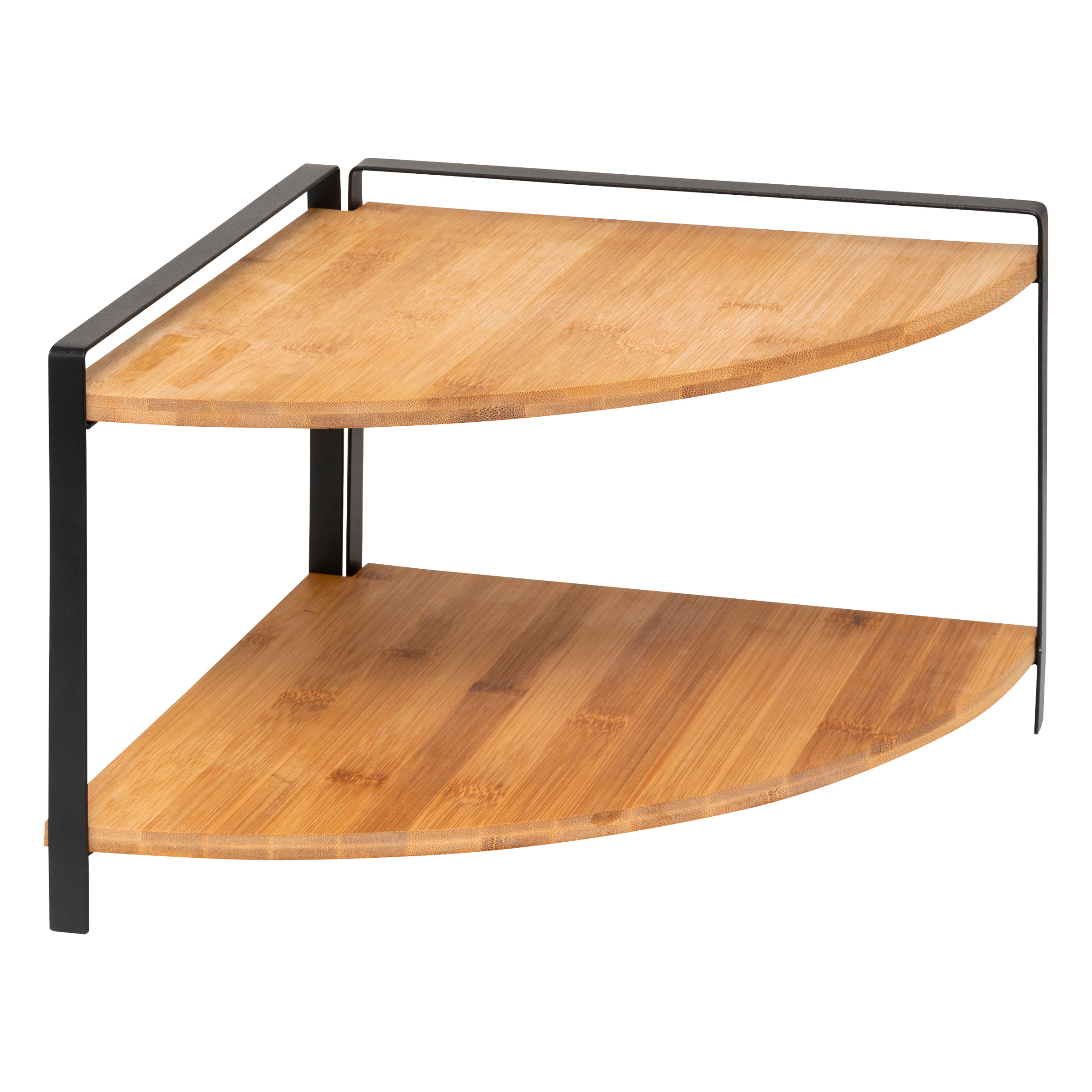 Etagère d'angle bois 2 niveaux (H20,5 cm) Ordera Noire