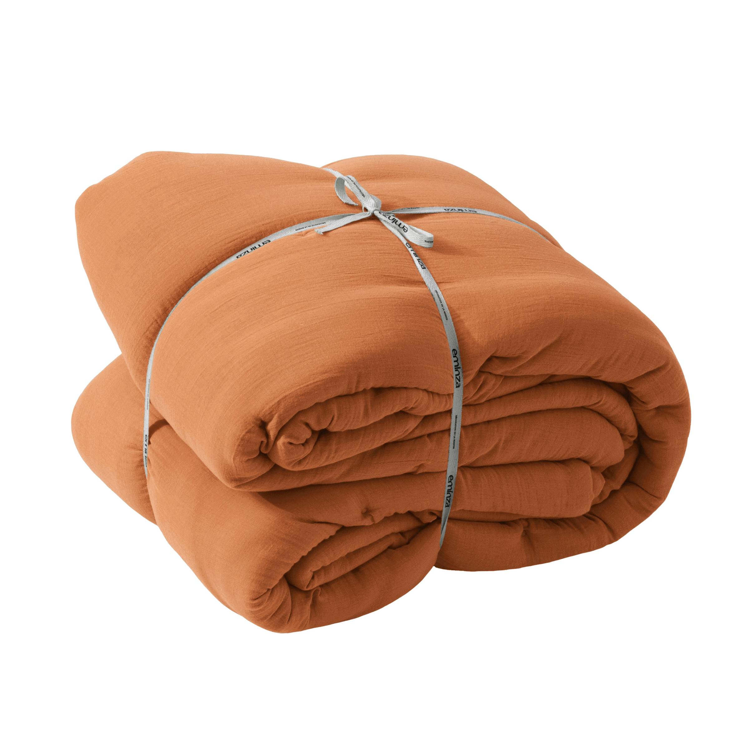 Couvre-lit matelassé gaze de coton (240 x 220 cm) Gaïa Abricot