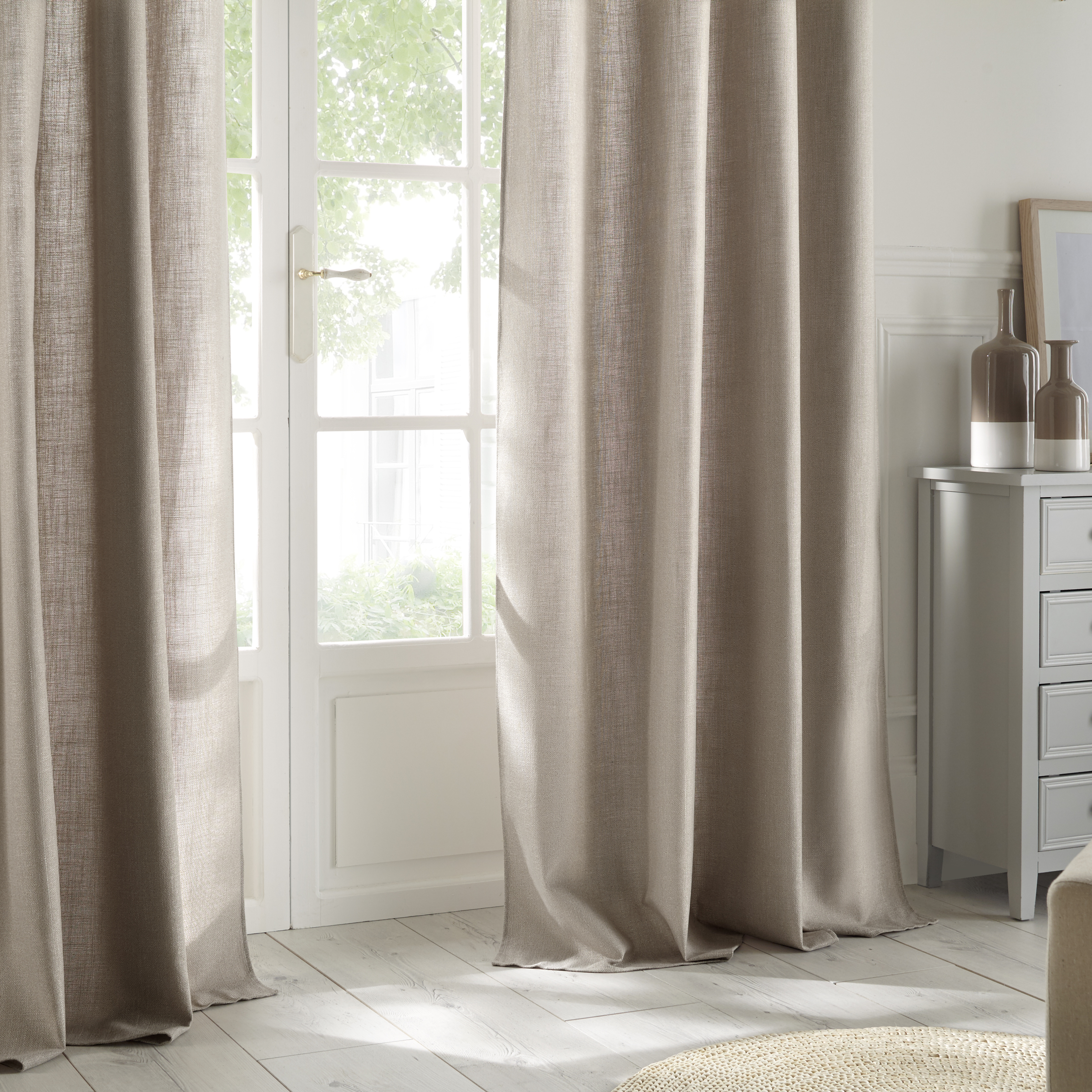 Rideau tissé (140 x 260 cm) Clem Beige lin