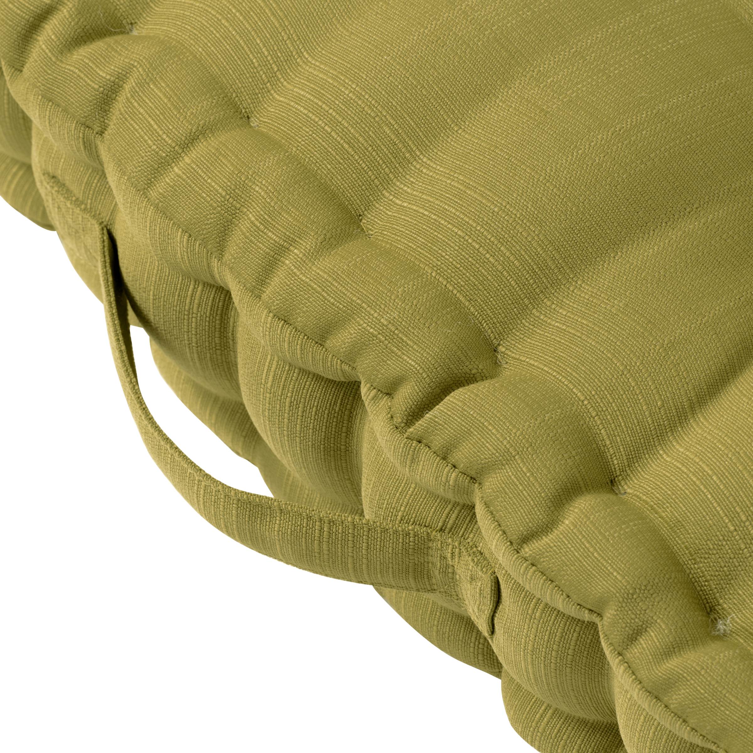 EM - Coussin de sol capitonnŽ 50 x 50 x 10 cm Polyester uni SUNSET Vert olive