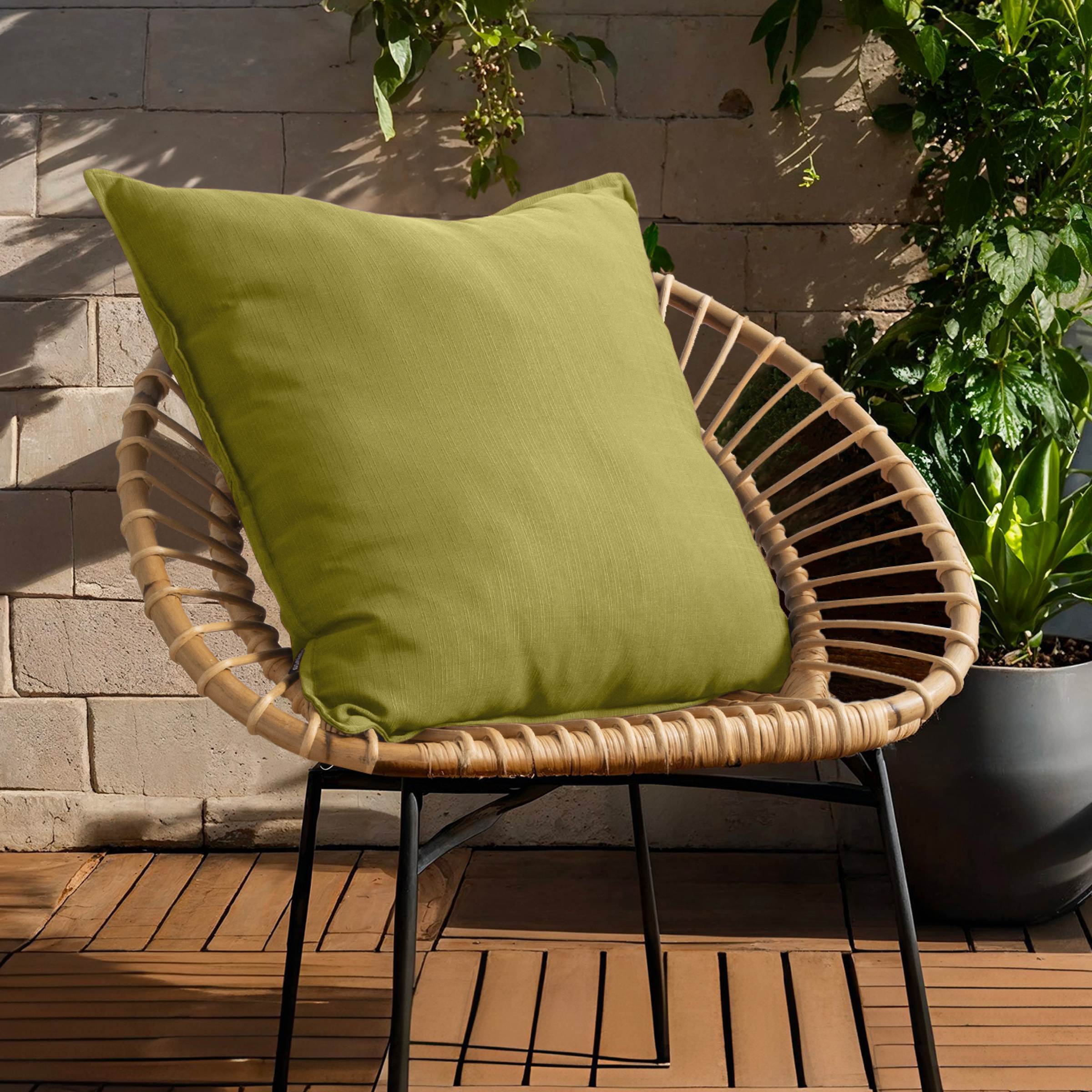 EM - Coussin dŽhoussable 60 x 60 cm Polyester uni SUNSET Vert olive