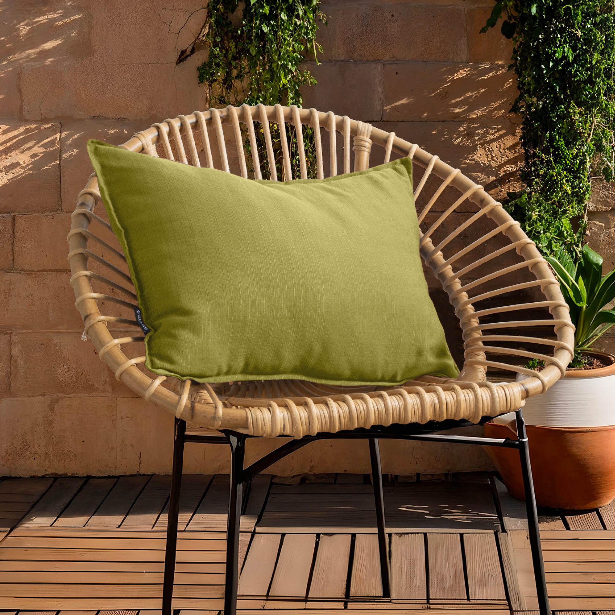 EM - Coussin dŽhoussable 40 x 60 cm Polyester uni SUNSET Vert olive