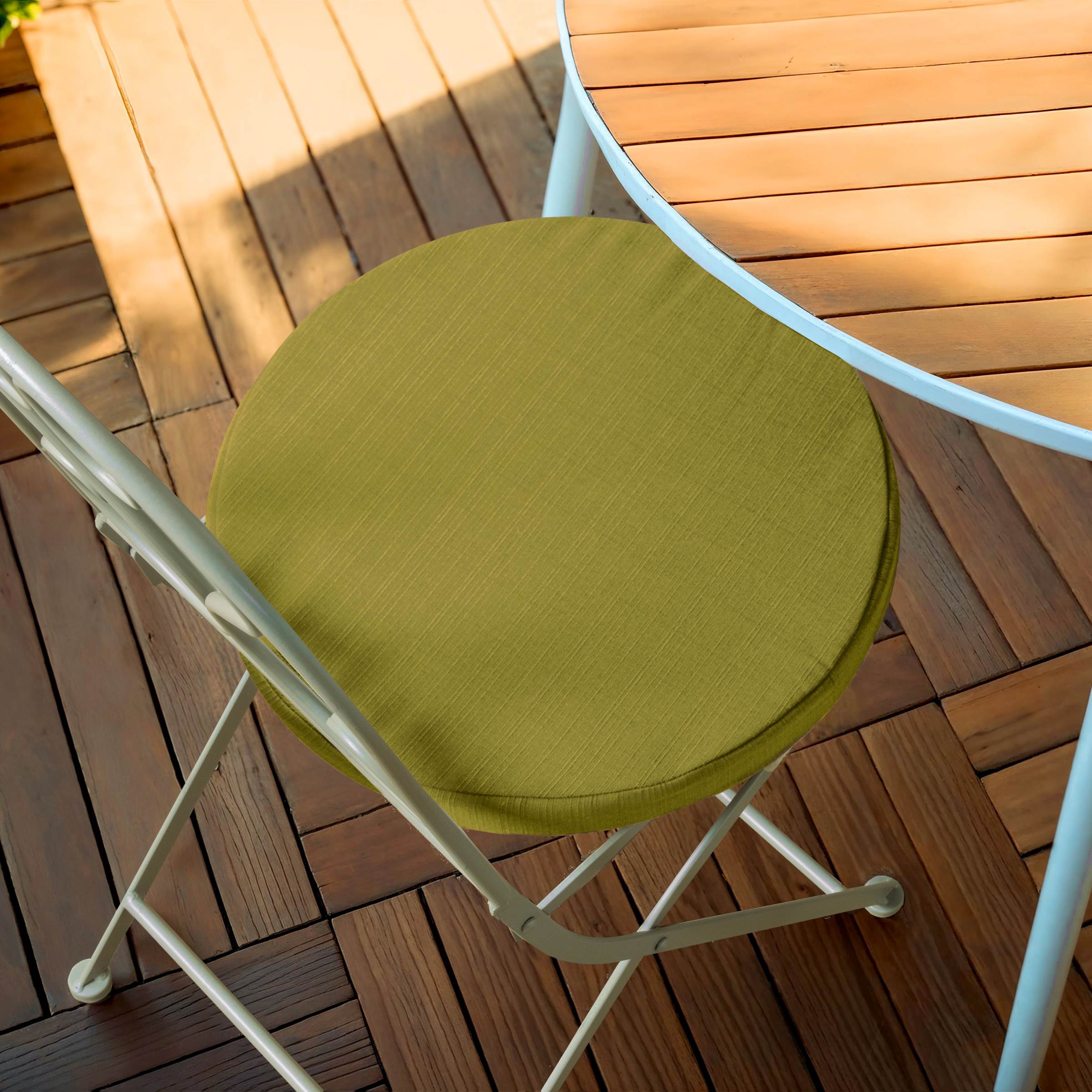 EM - Assise matelassŽe ronde dŽhoussable ¯ 40 cm Polyester uni SUNSET Vert olive