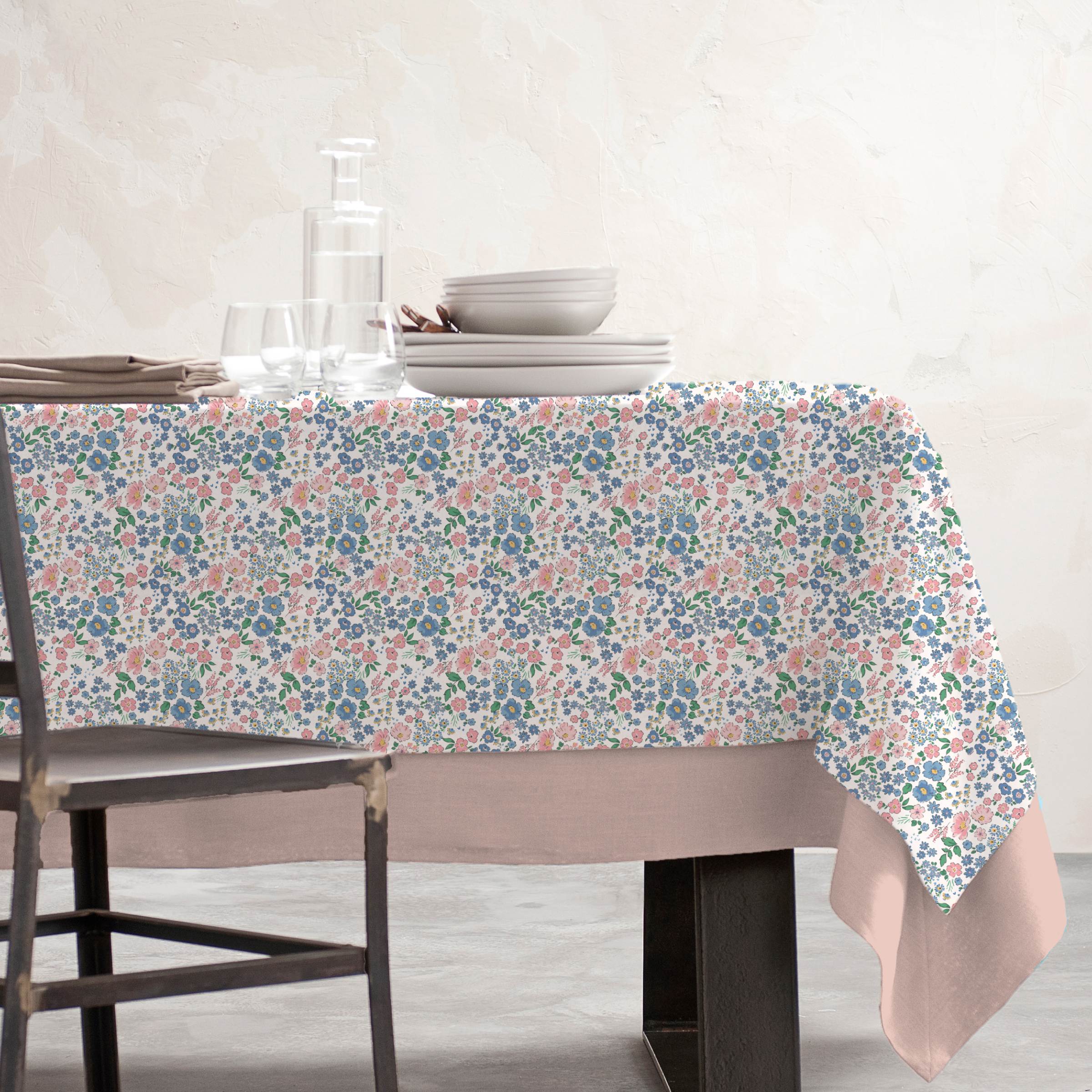 EM - Nappe en coton enduit 150 x 250 cm COROLLE