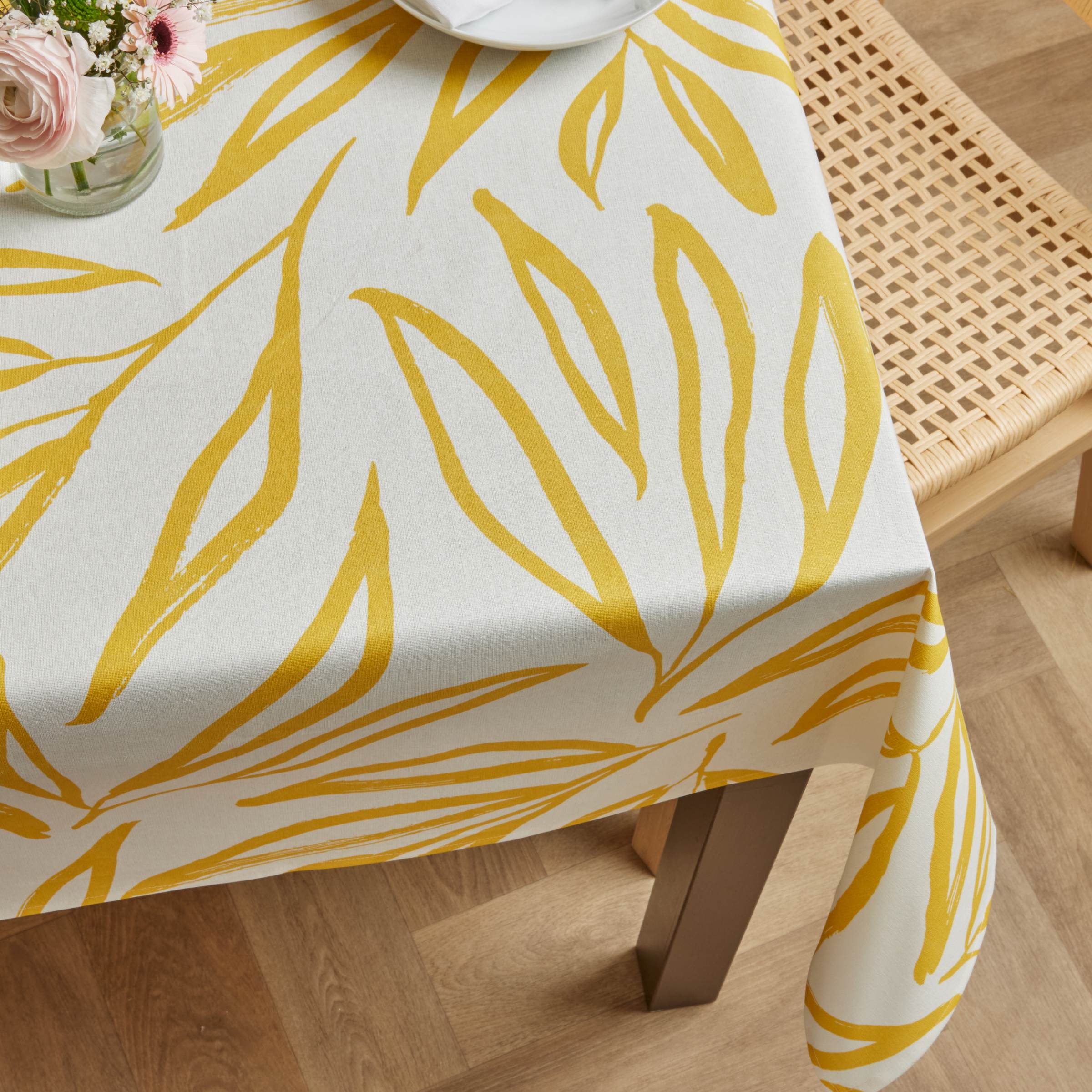 EM - Nappe en coton enduit 150 x 250 cm GALICE moutarde
