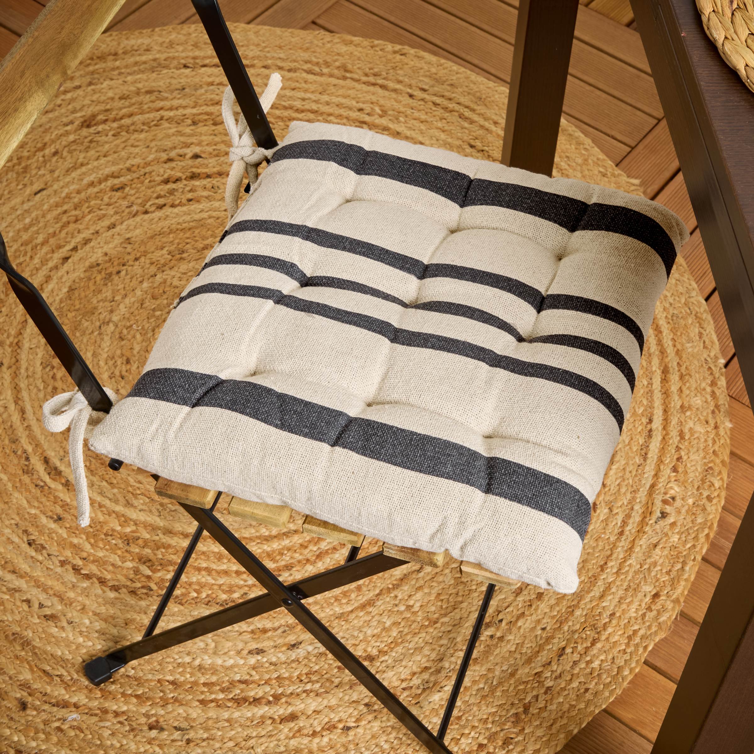 Coussin de chaise extérieur carré (38 x 38 cm) Nautica Gris ardoise