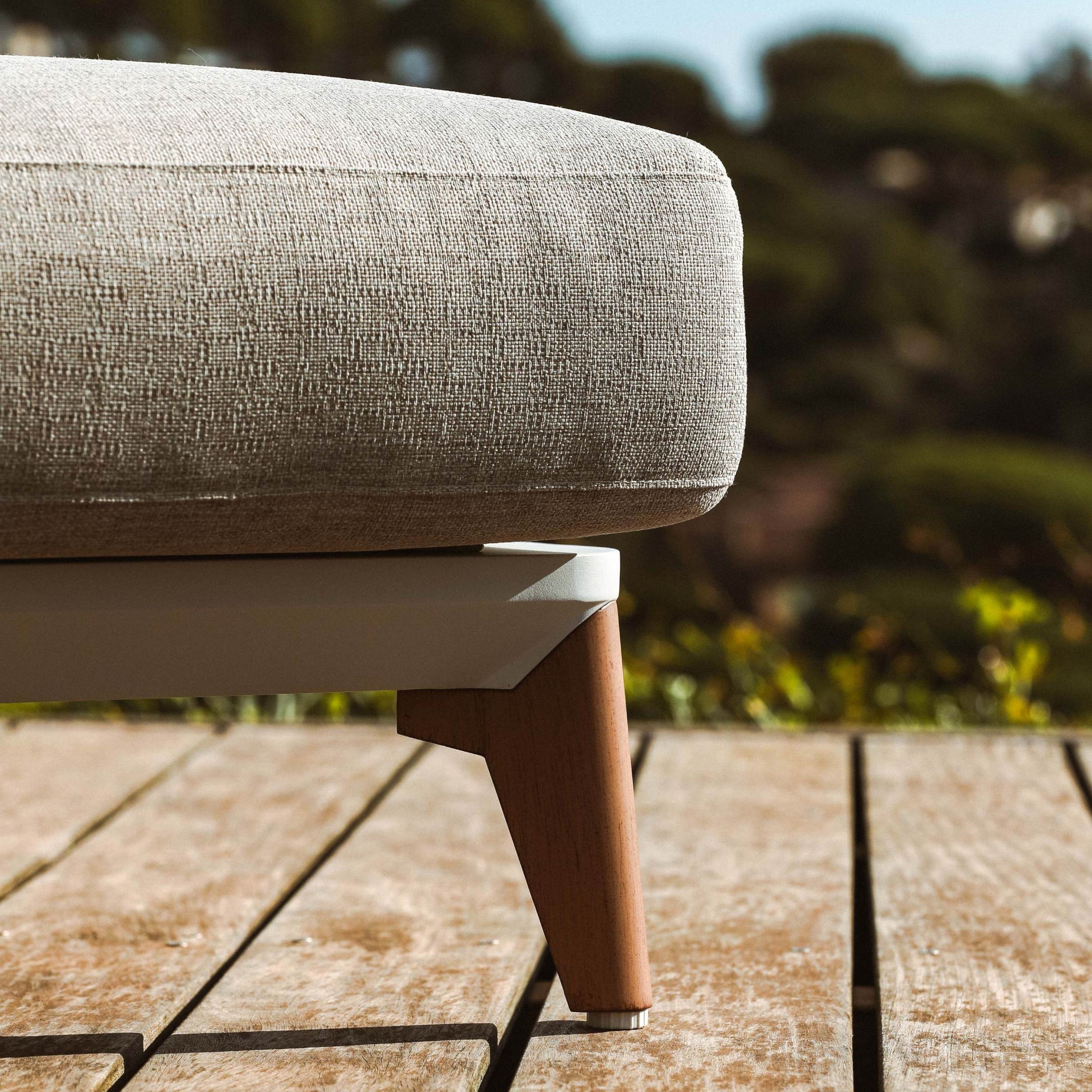 Transat double en aluminium Monte Carlo Blanc et taupe