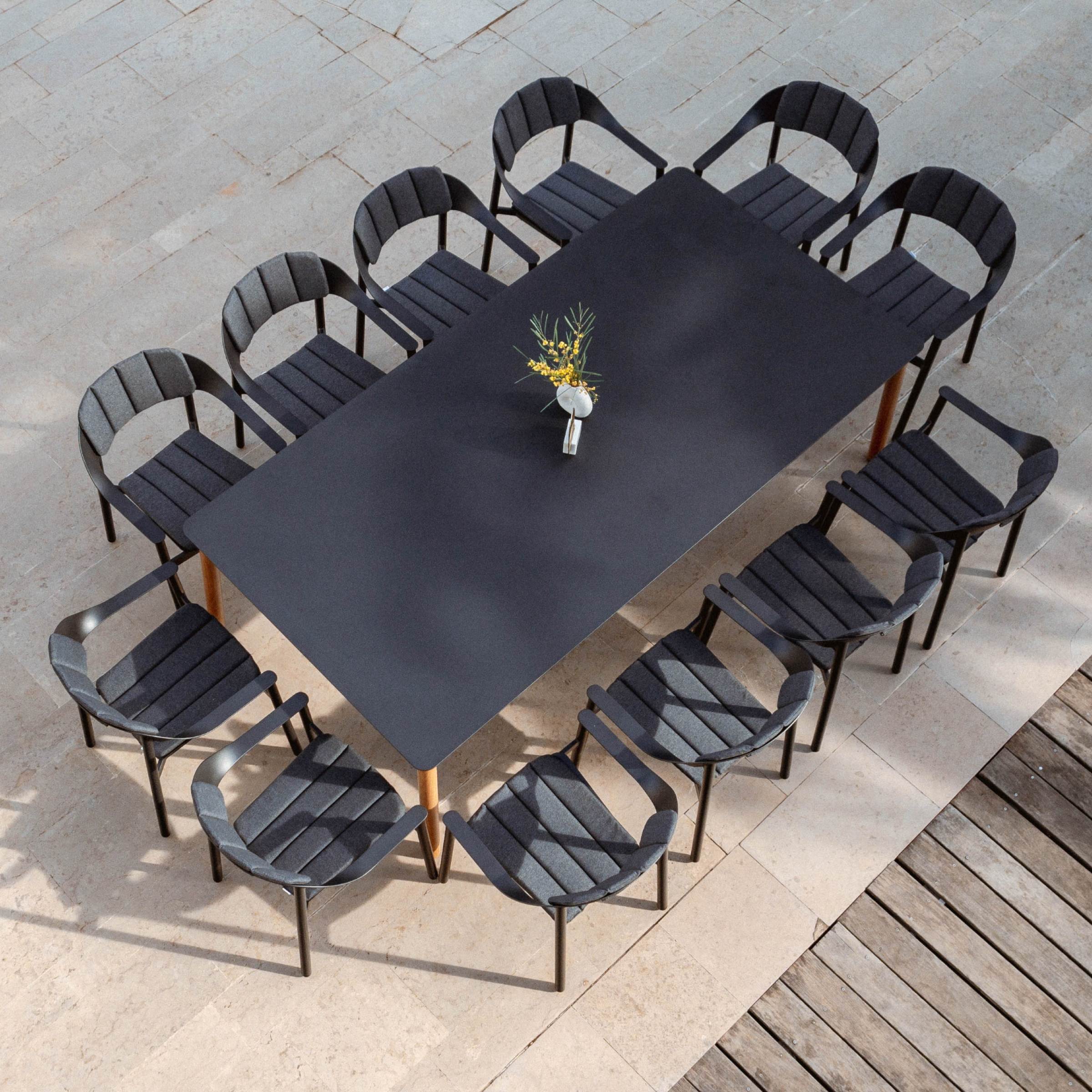 Table de jardin rectangulaire aluminium 10 places (240 x 120 cm) Monte Carlo - Gris anthracite