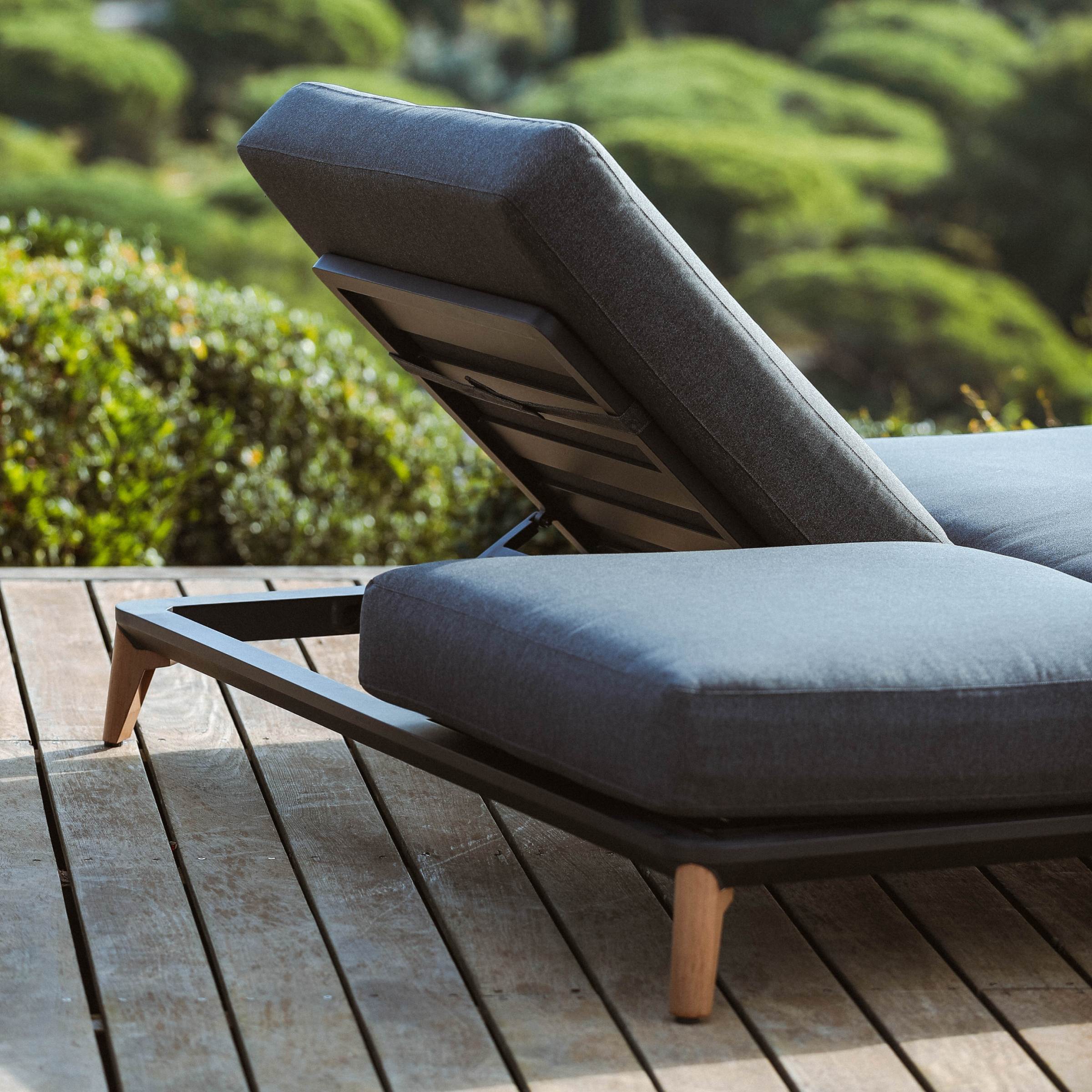 Transat double en aluminium Monte Carlo Gris anthracite