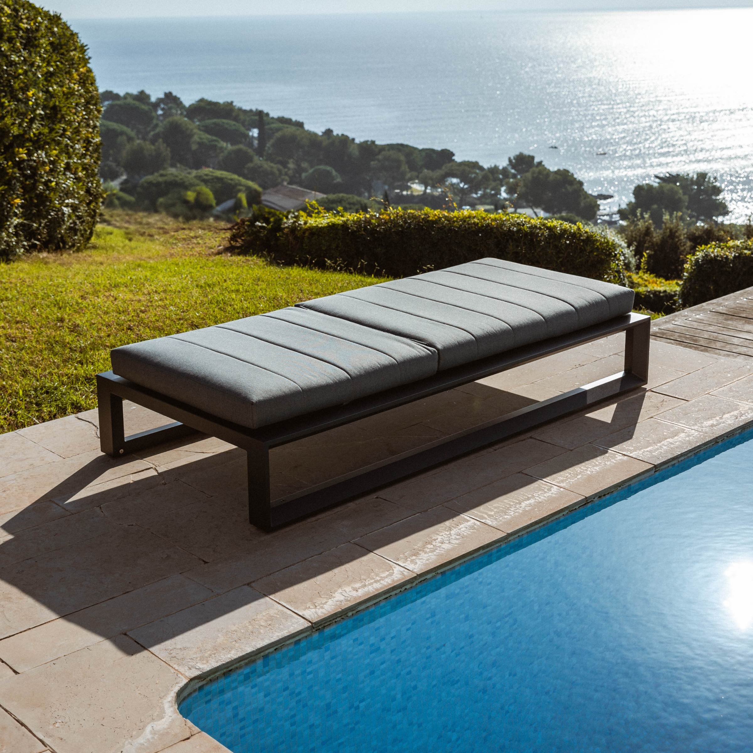 Transat en aluminium Elba Gris anthracite