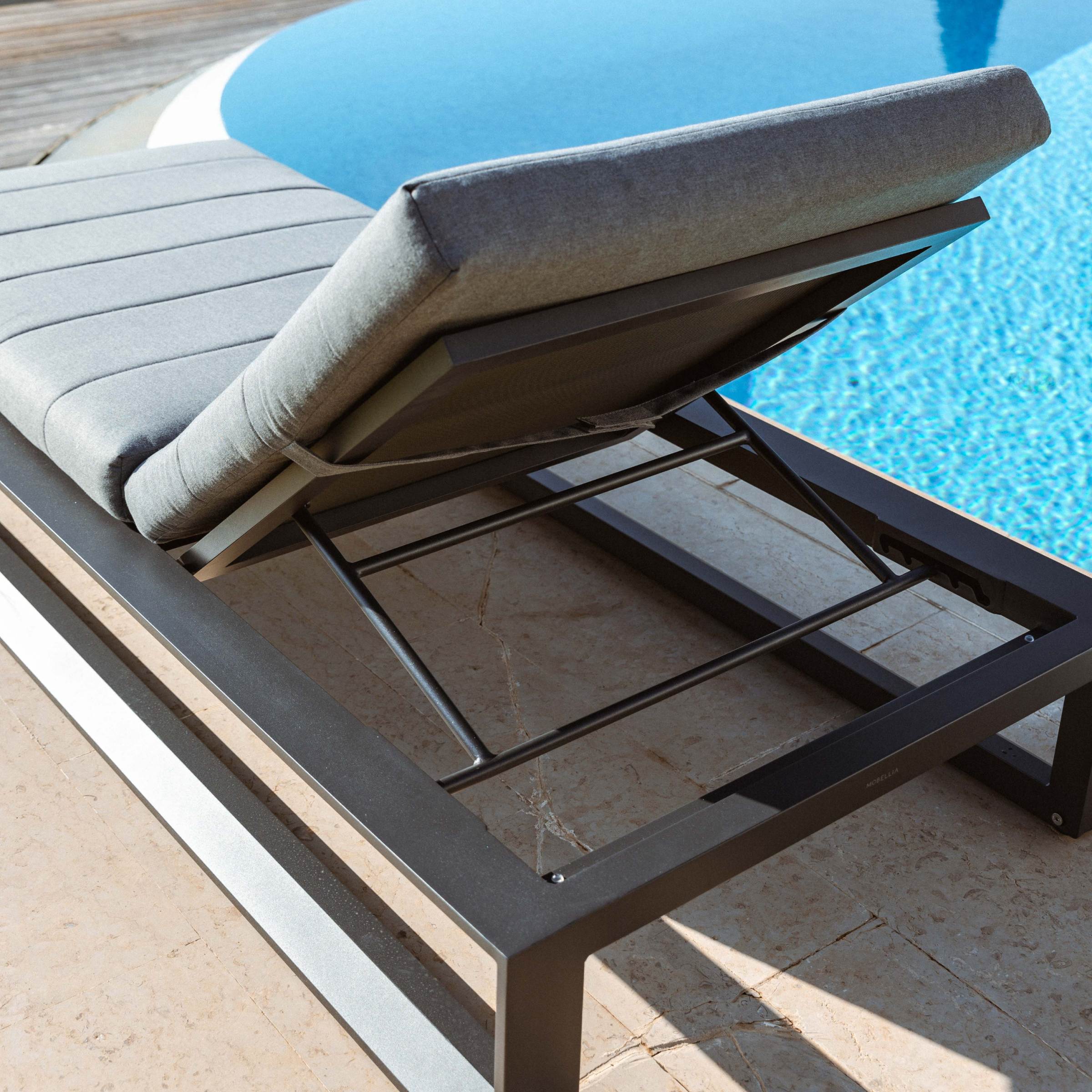 Transat en aluminium Elba Gris anthracite