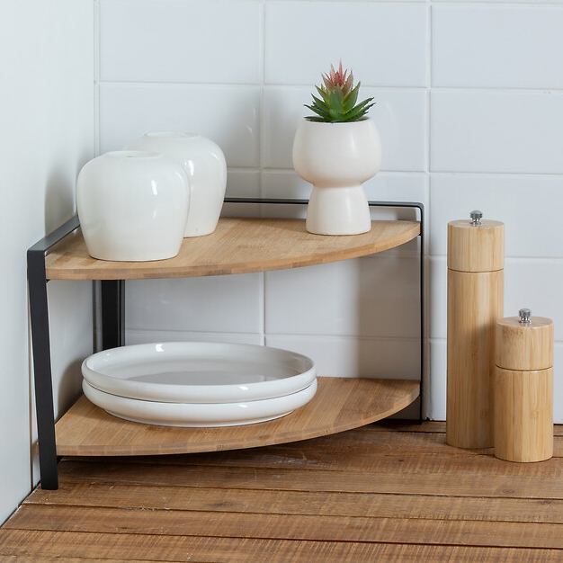 ETAGERE ANGLE 2NIV ORDERA NOIR L. 29,6 x P. 29,3 x H. 20,5 cm