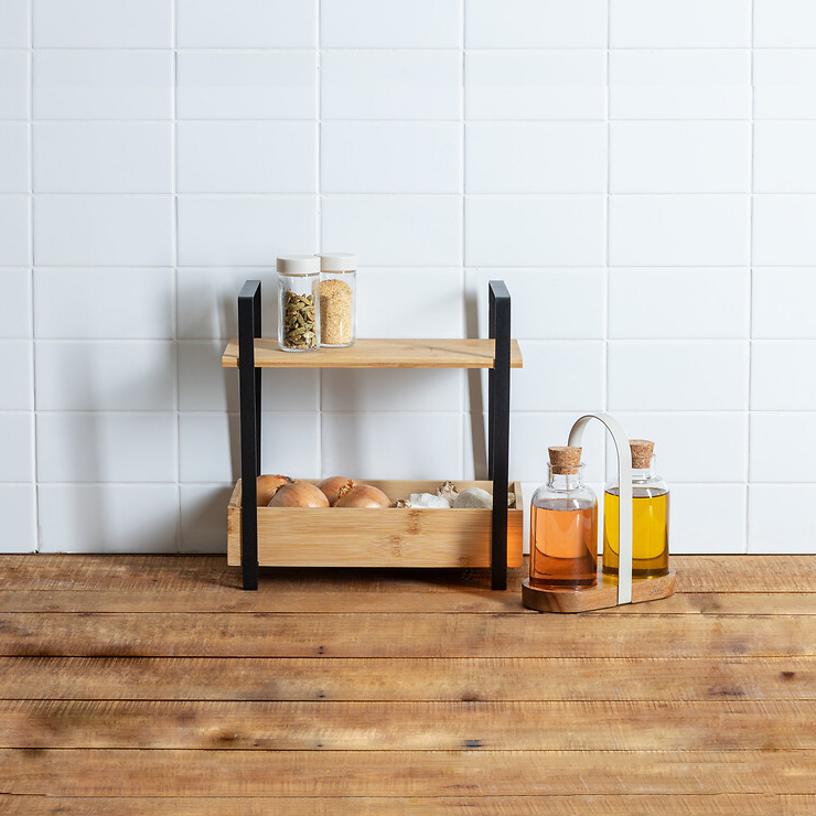 ETAGERE 2NIV BAC ORDERA NOIR L. 30 x P. 14 x H. 30 cm