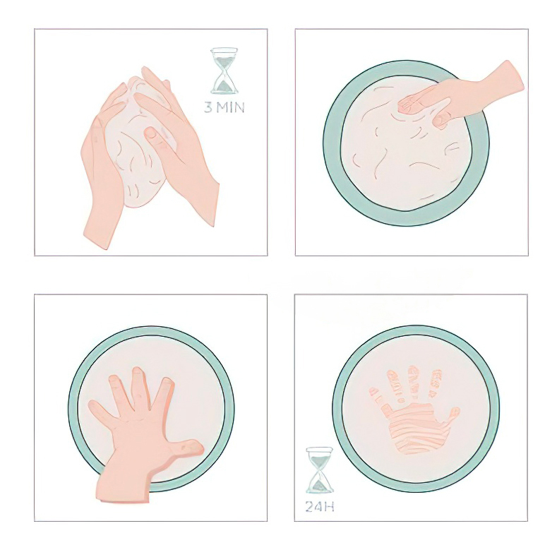 Kit empreinte pour bébé argile Rond Multicolore
